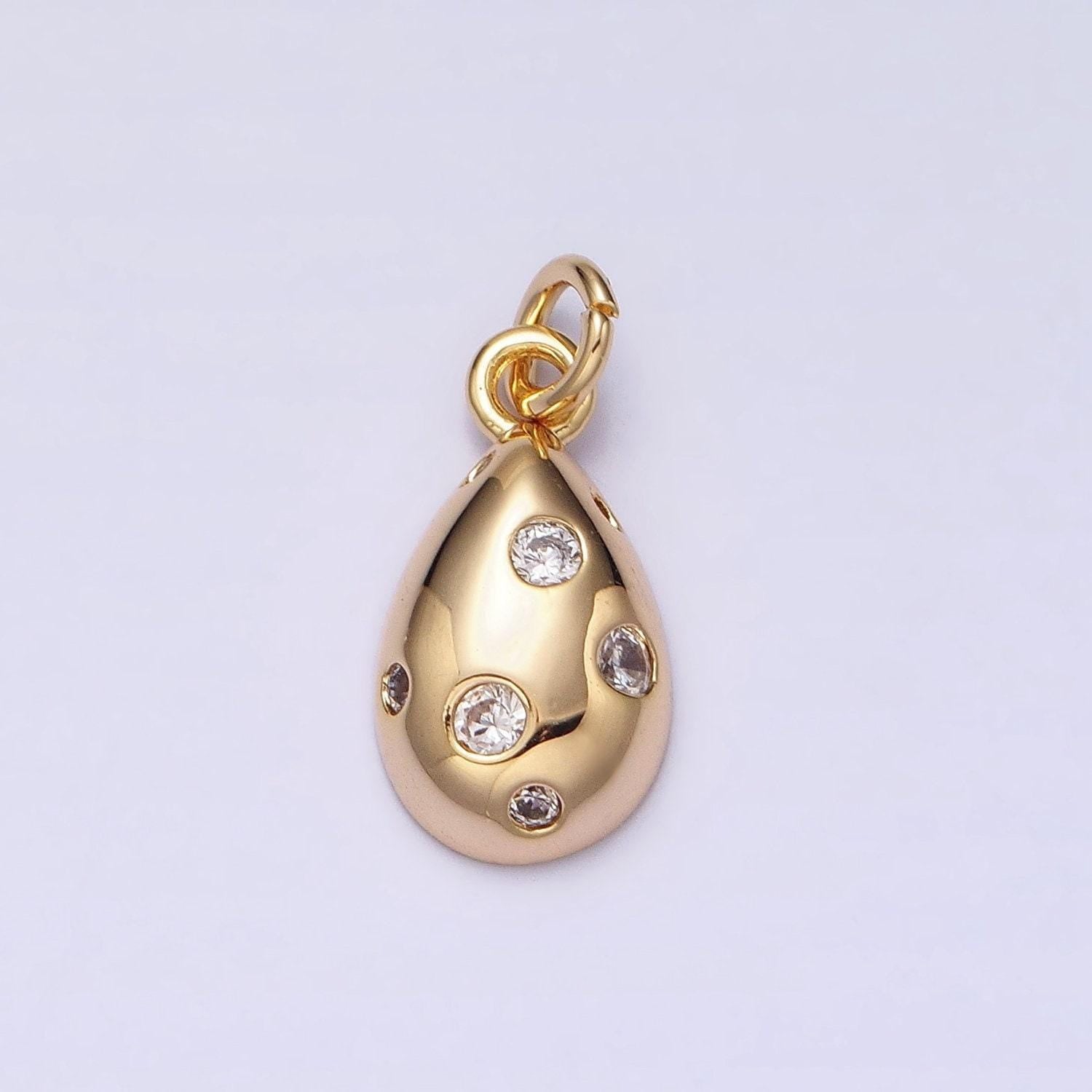 Dainty gold bubble charm, bubble pendant, bubble tear drop charm, tiny rain drop bubble charm 16k gold filled ac490