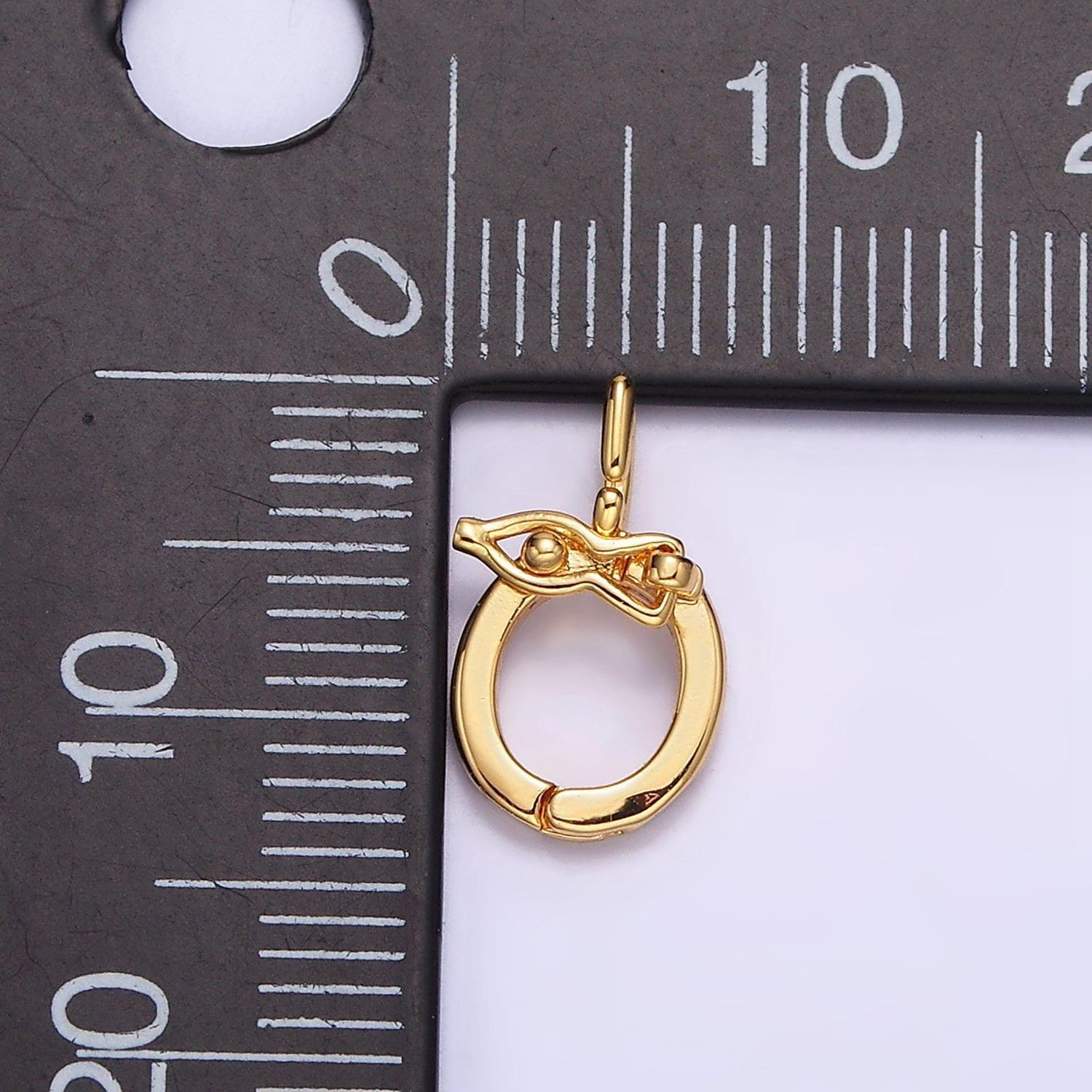 24k gold filled snap open loop interchangeable charm holder bail pendant | z444