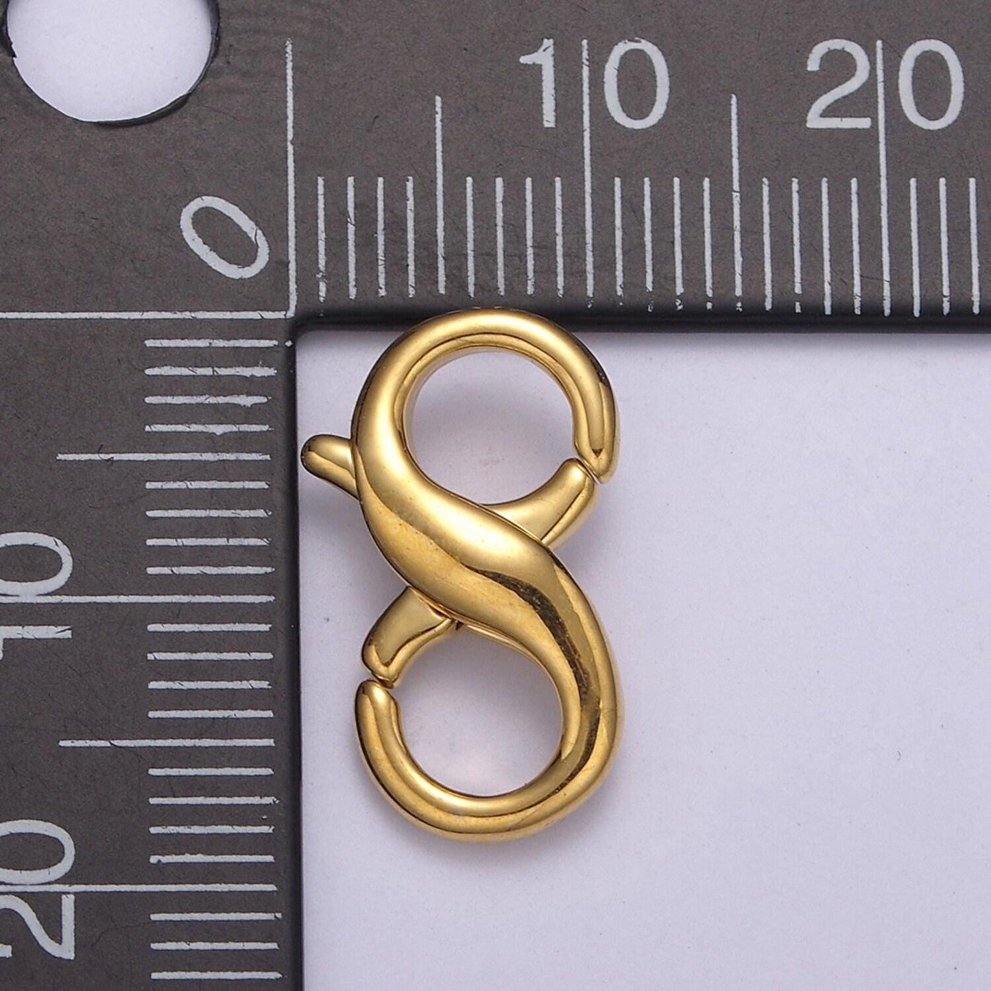24k gold filled 18mm double opening infinity silver figure 8 interchangeable enhancer clasps for jewelry making l-580 / l-581