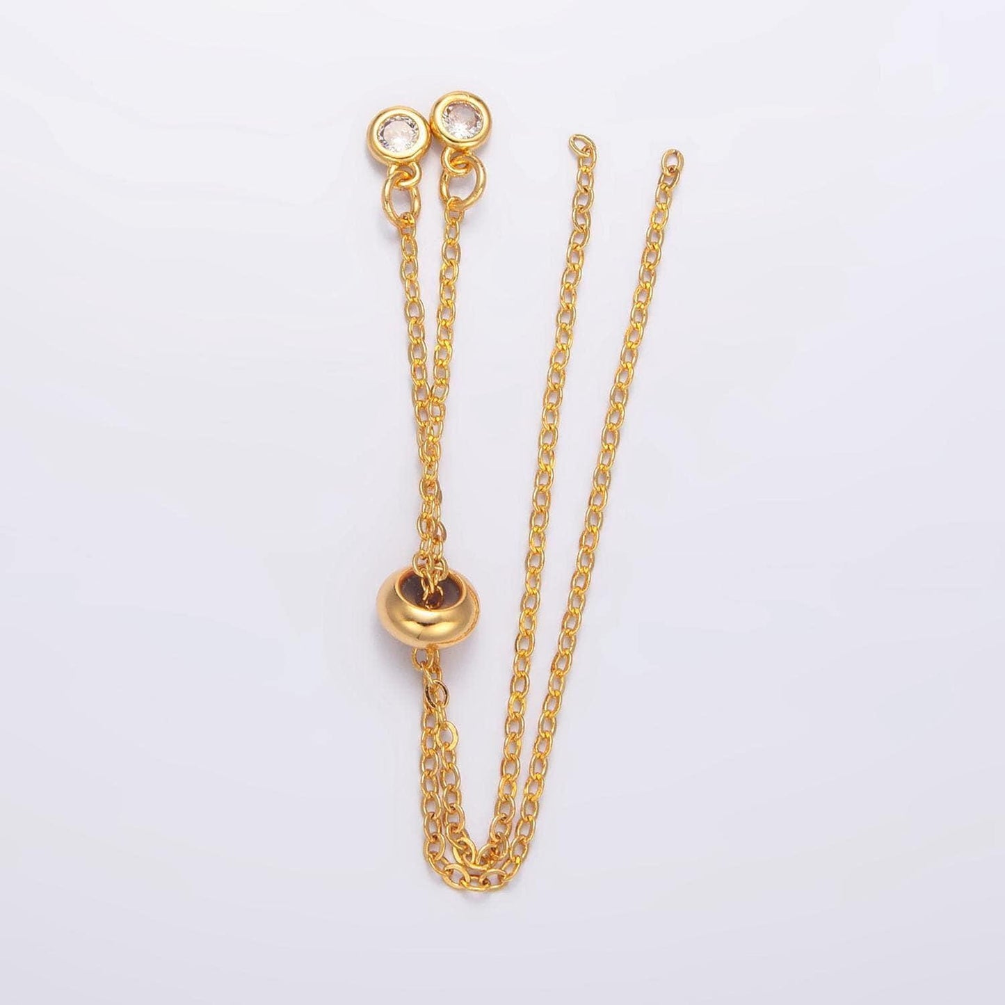 Minimalist cable chain stopper extender 24k gold filled findings | z-882