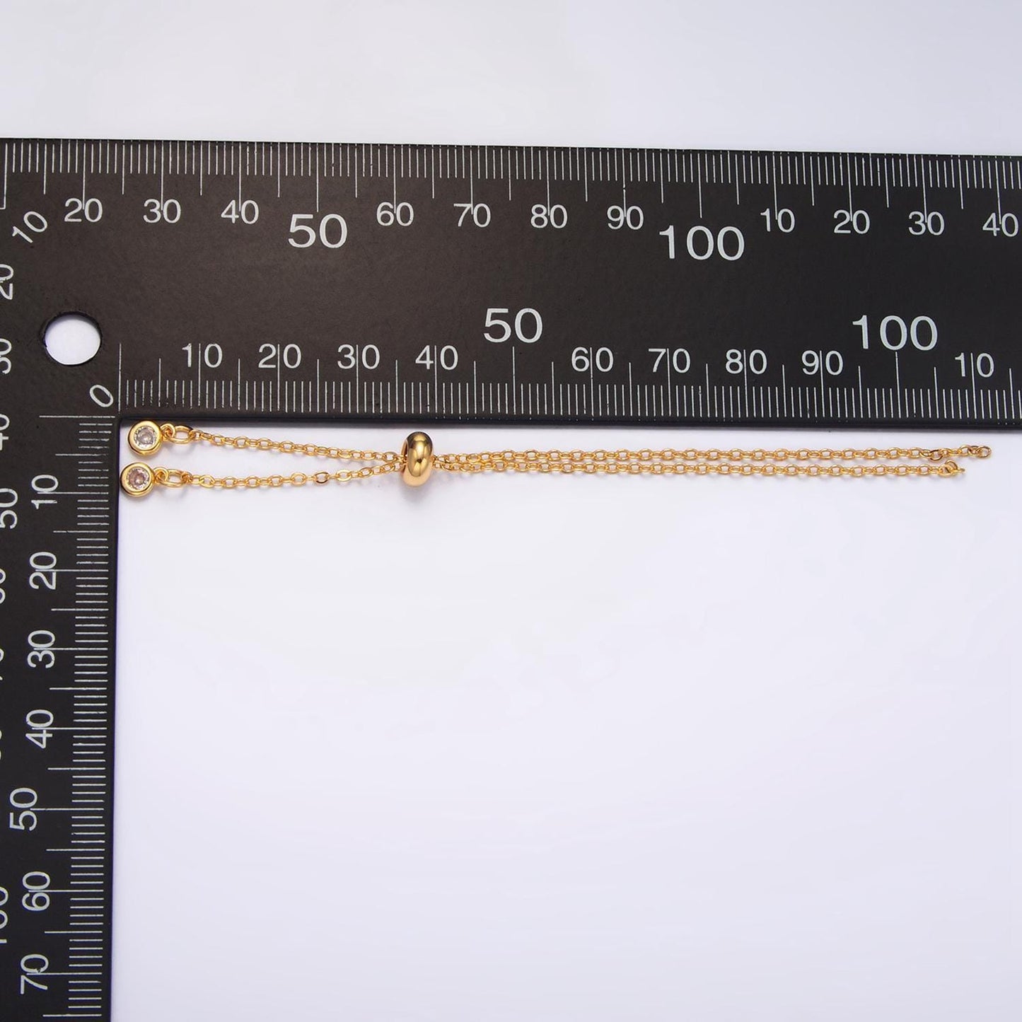 Minimalist cable chain stopper extender 24k gold filled findings | z-882