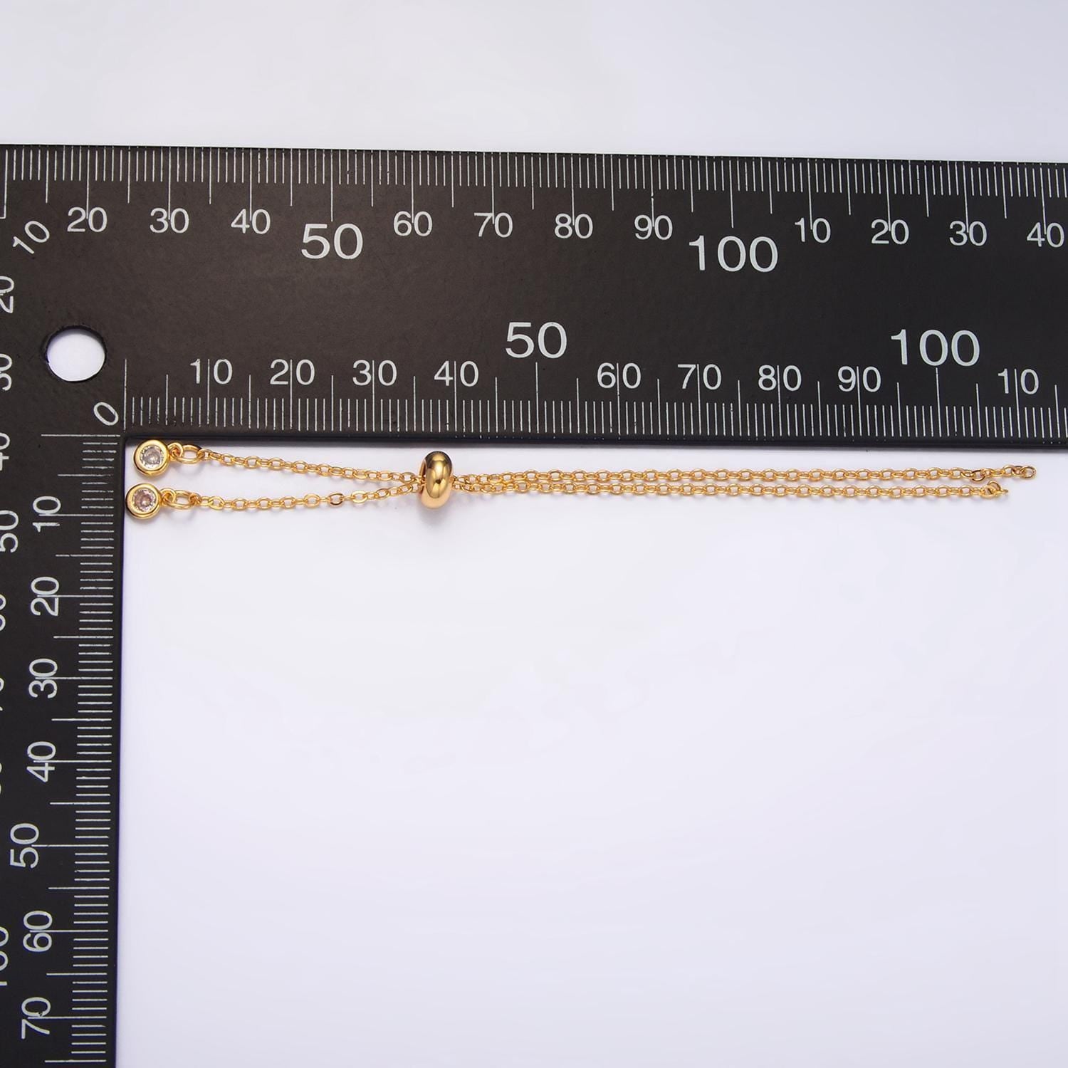 Minimalist cable chain stopper extender 24k gold filled findings | z-882