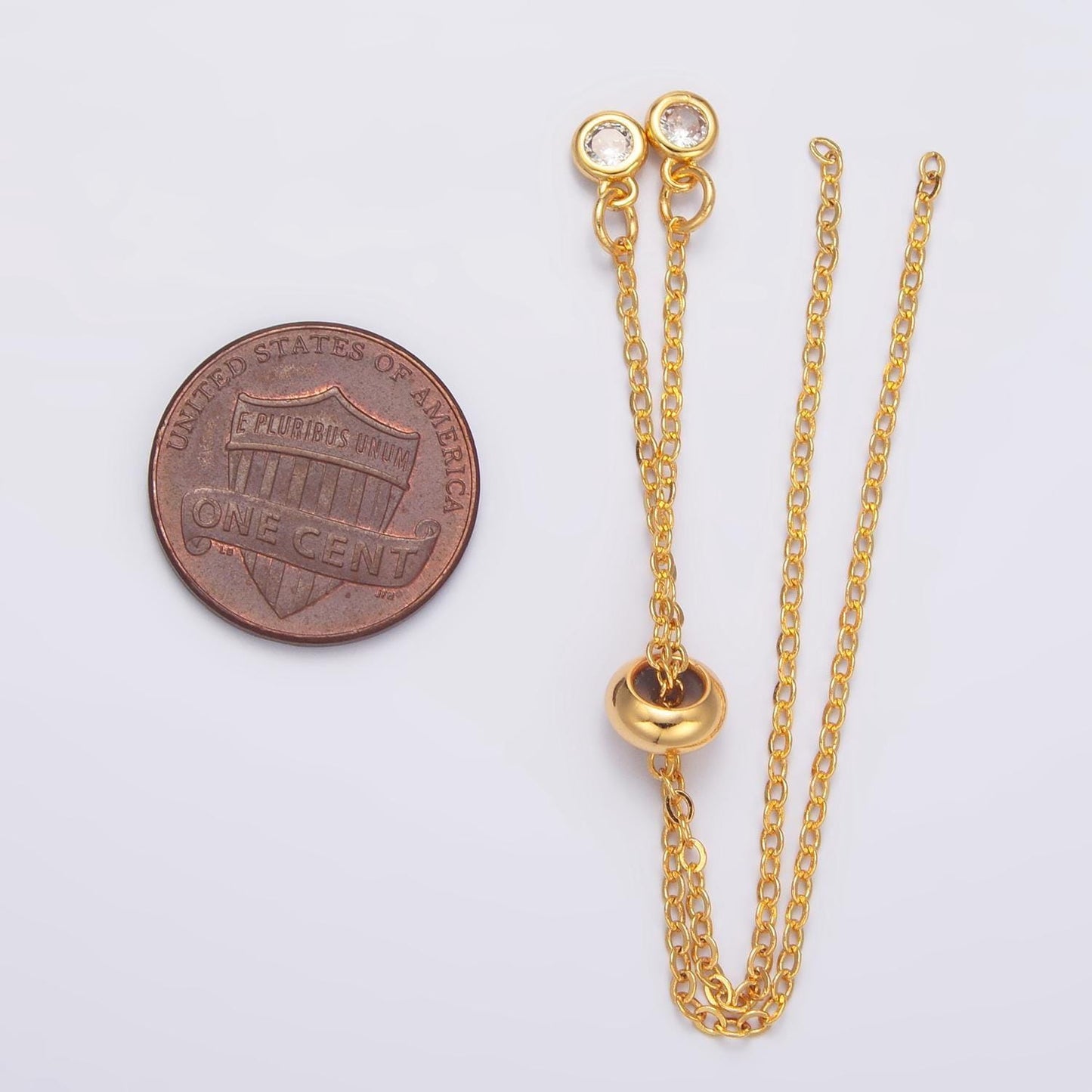 Minimalist cable chain stopper extender 24k gold filled findings | z-882