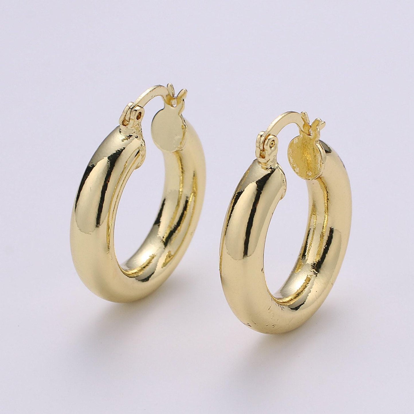 1 pair chunky lightweight hoop earrings - hollow light hoop earrings - big gold hoops - simple everyday earrings 40mm, 35mm, 25mm, q-463