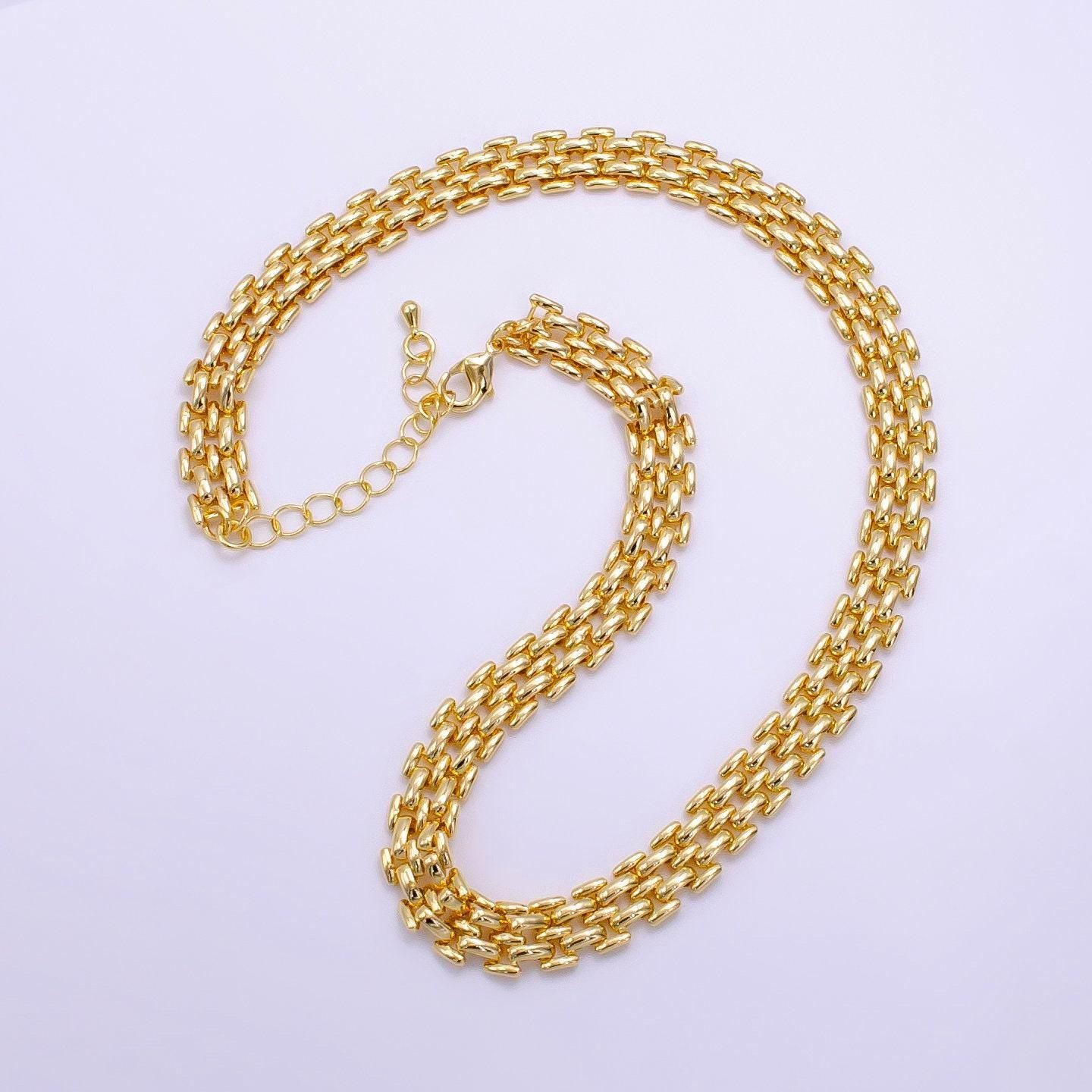Layer gold panther chain necklace 16 inch long layering necklace statement necklace in 14k gold filled jewelry gift for her wa2473
