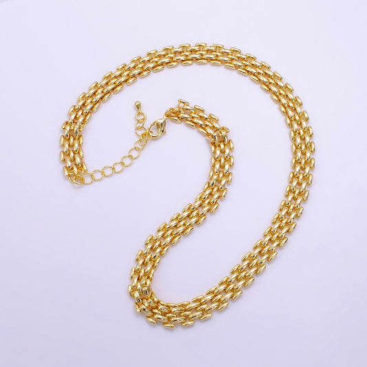 Layer gold panther chain necklace 16 inch long layering necklace statement necklace in 14k gold filled jewelry gift for her wa2473