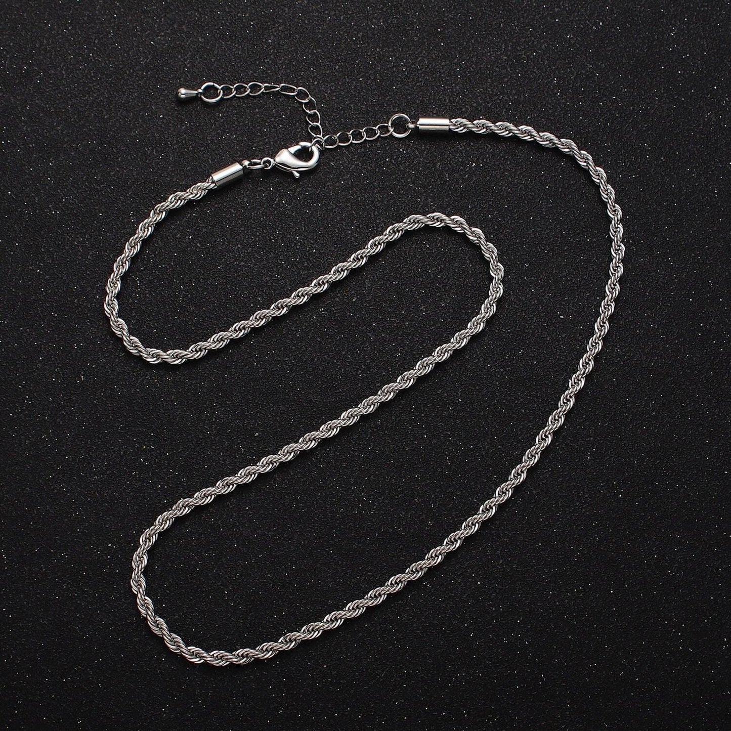 14k gold filed unisex chain necklace, rope chain necklace gold twist chain, 3mm rope chain 18 or 19.5 inch necklace wa-1520