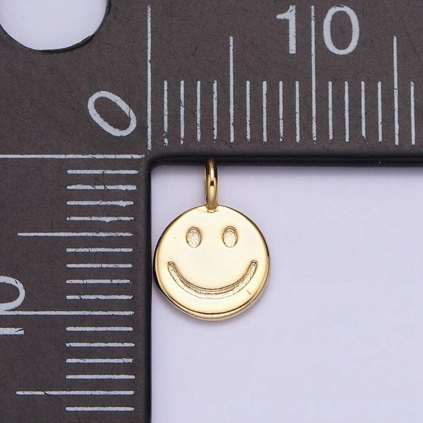Dainty 16k gold filled happy face charm dangle charm for bracelet necklace earring component y2k jewelry ac1145