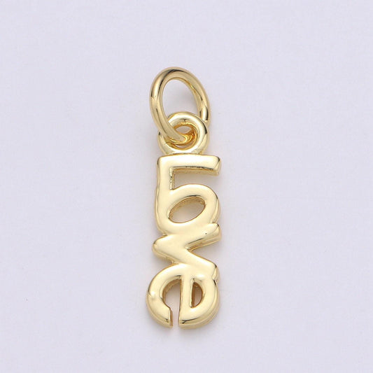 1pc love letters gold charm, amor pendant charm, dainty charm, for diy jewelry, gold color, chgf-1951