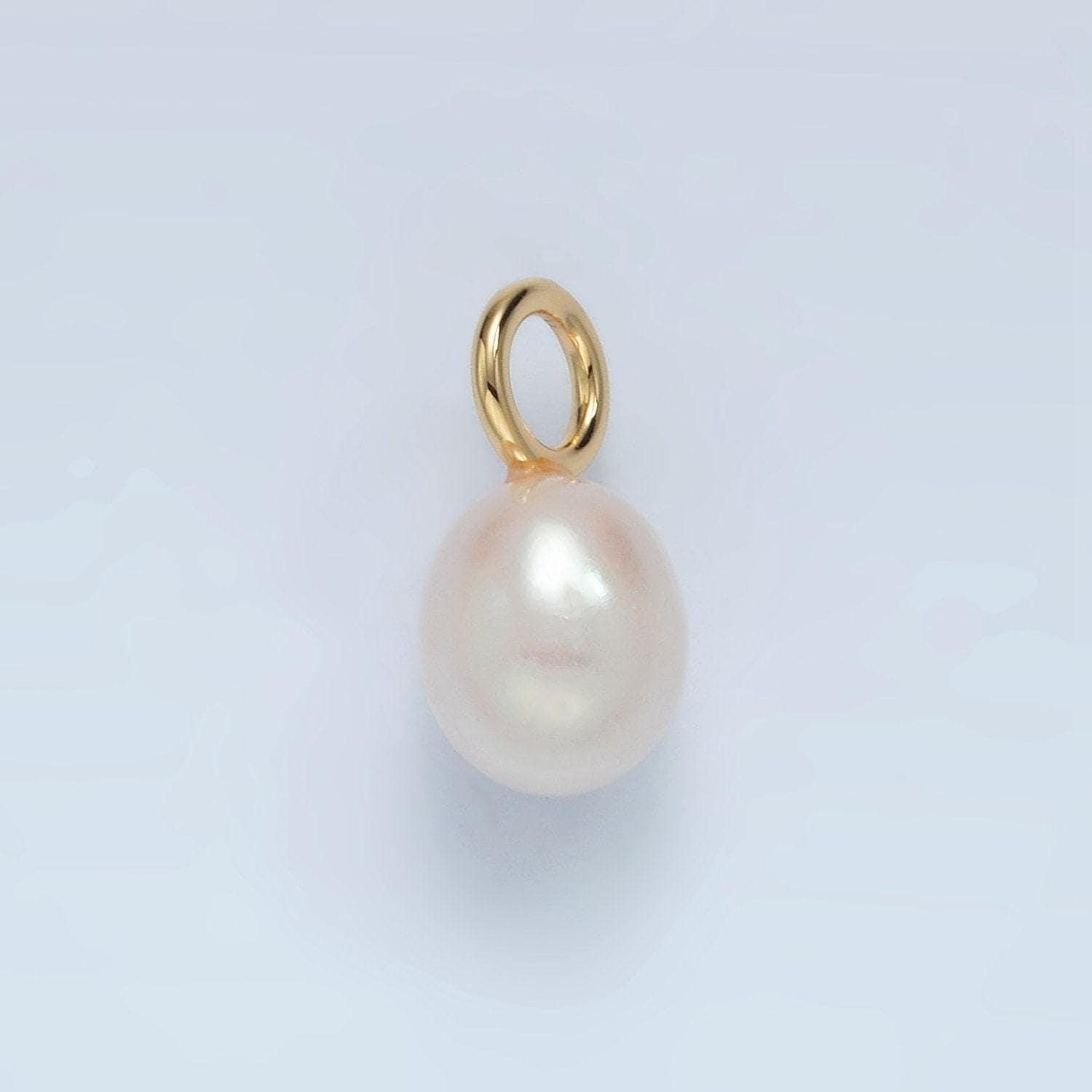 16k gold filled 16mm freshwater pearl drop pendant | p1868