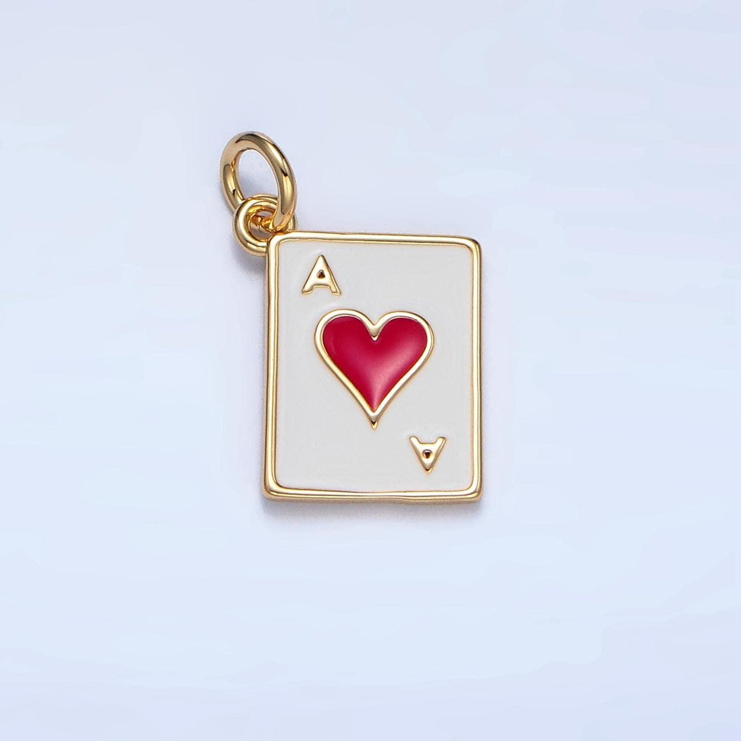 Dainty 24k gold filled heart ace playing card charm ace of spade poker pendant las vegas jewelry inspired x879