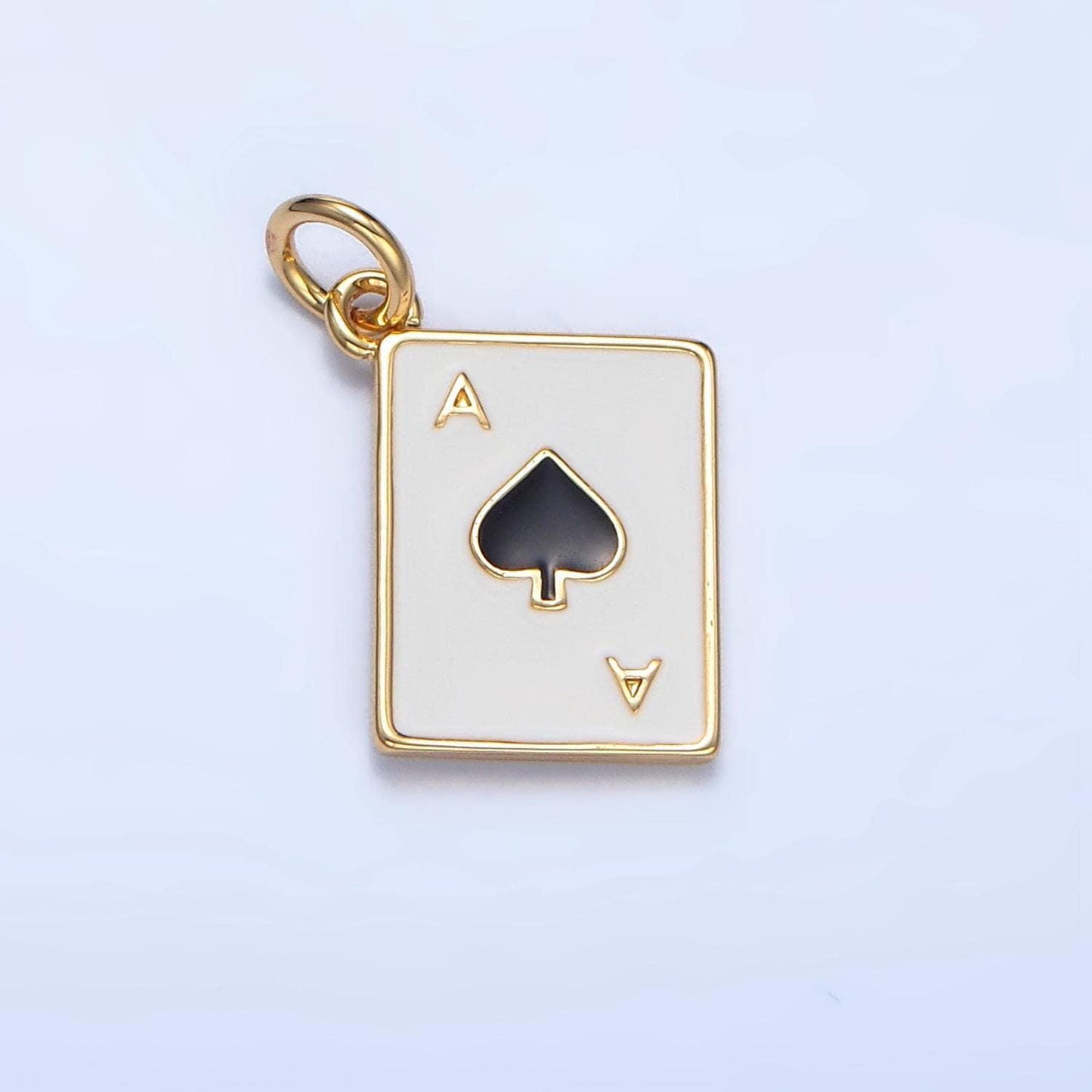 Dainty 24k gold filled heart ace playing card charm ace of spade poker pendant las vegas jewelry inspired x879