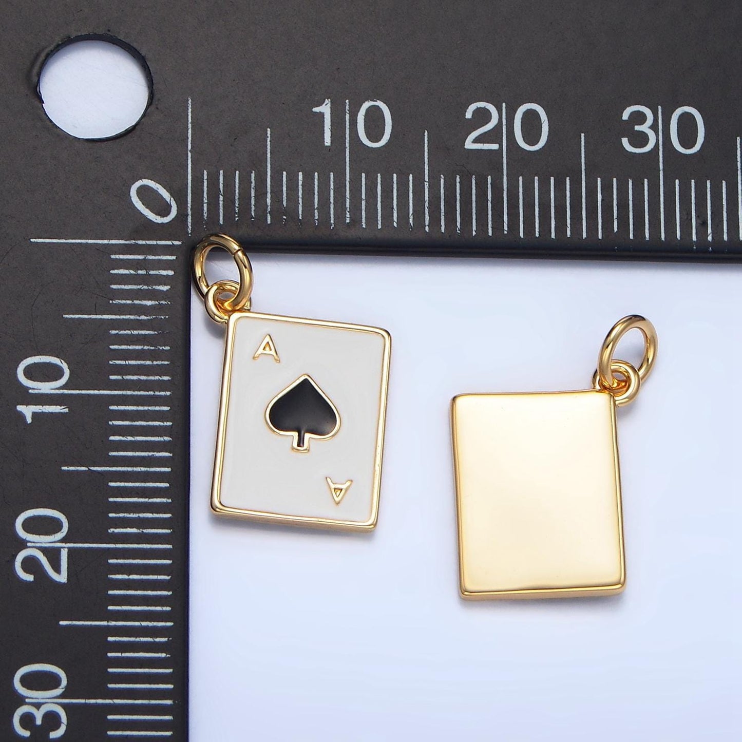 Dainty 24k gold filled heart ace playing card charm ace of spade poker pendant las vegas jewelry inspired x879