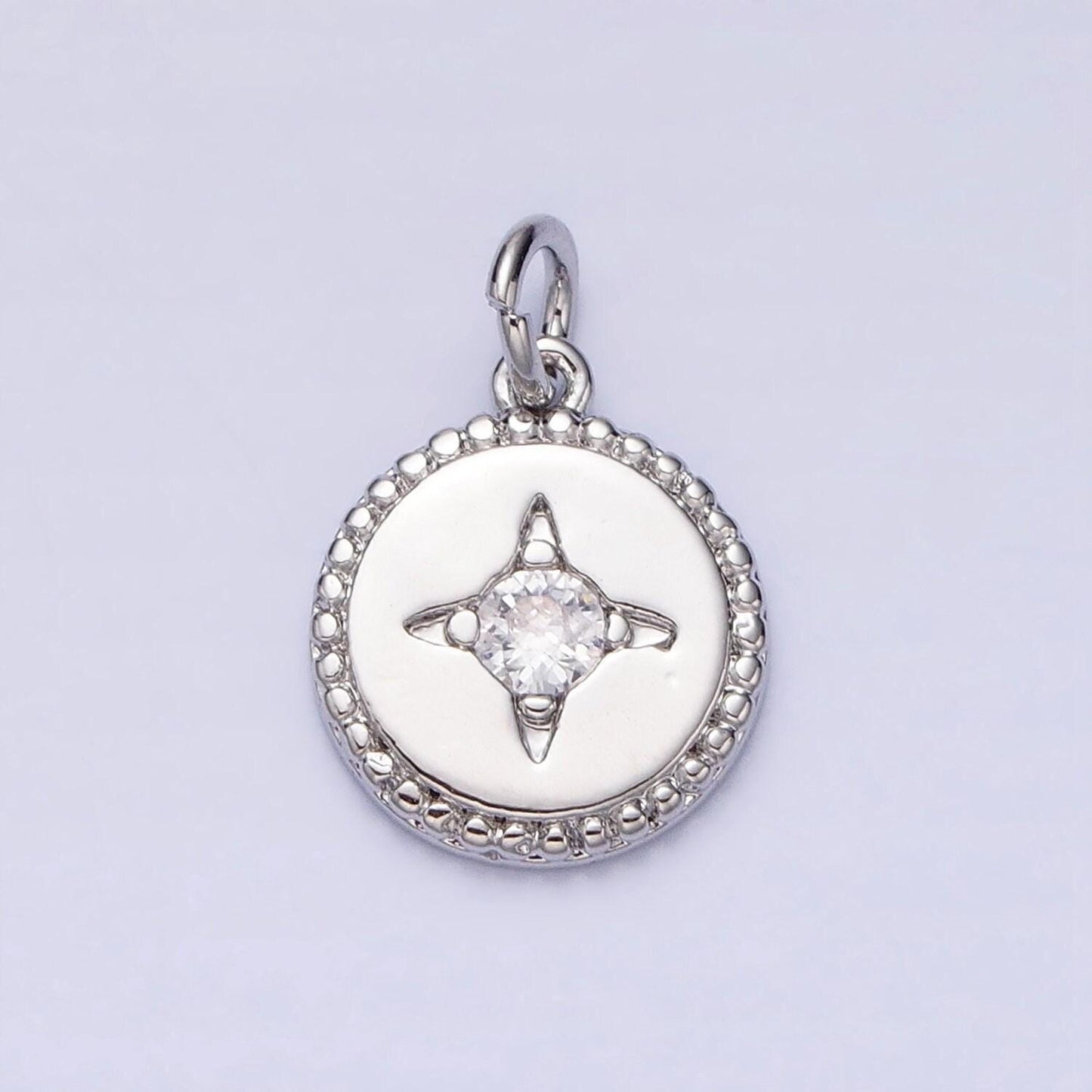 16k gold filled mini star cz braided round add-on charm in gold & silver | ac1221 ac1222
