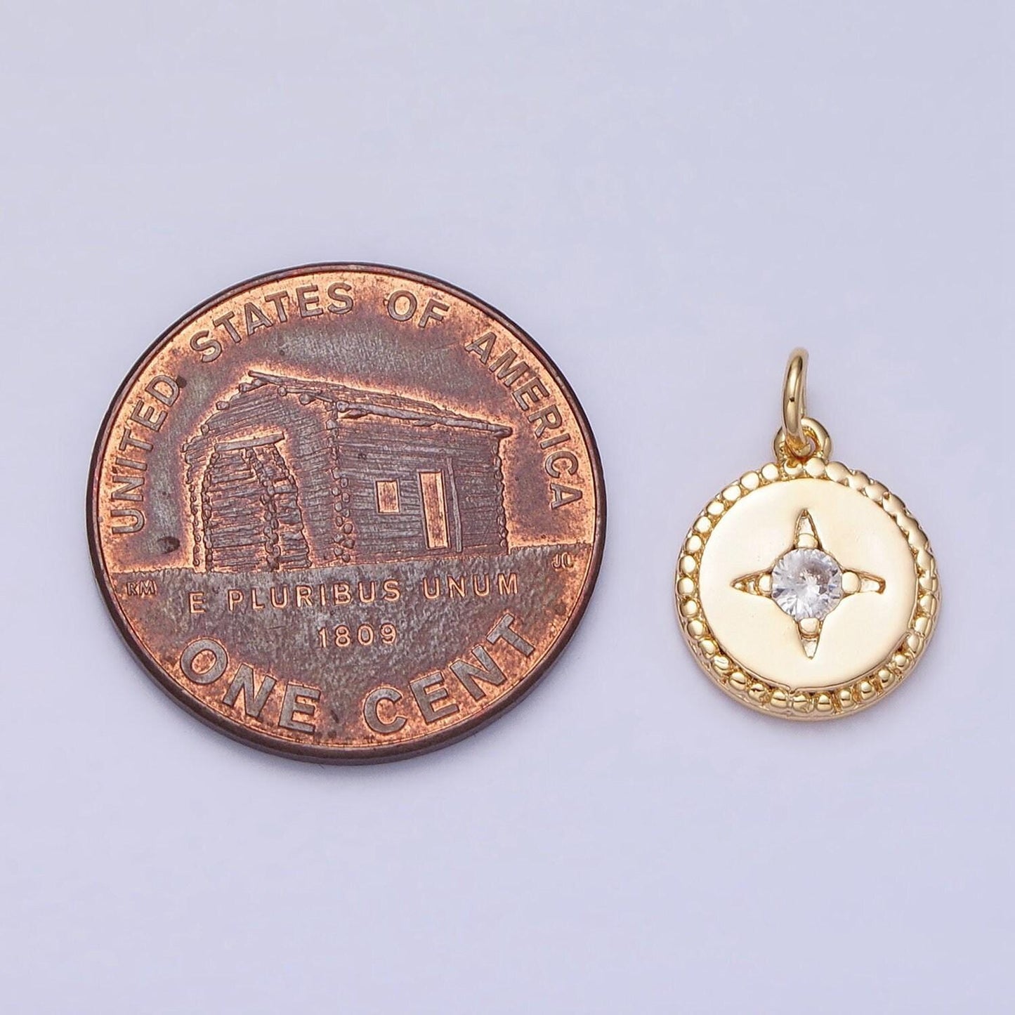 16k gold filled mini star cz braided round add-on charm in gold & silver | ac1221 ac1222