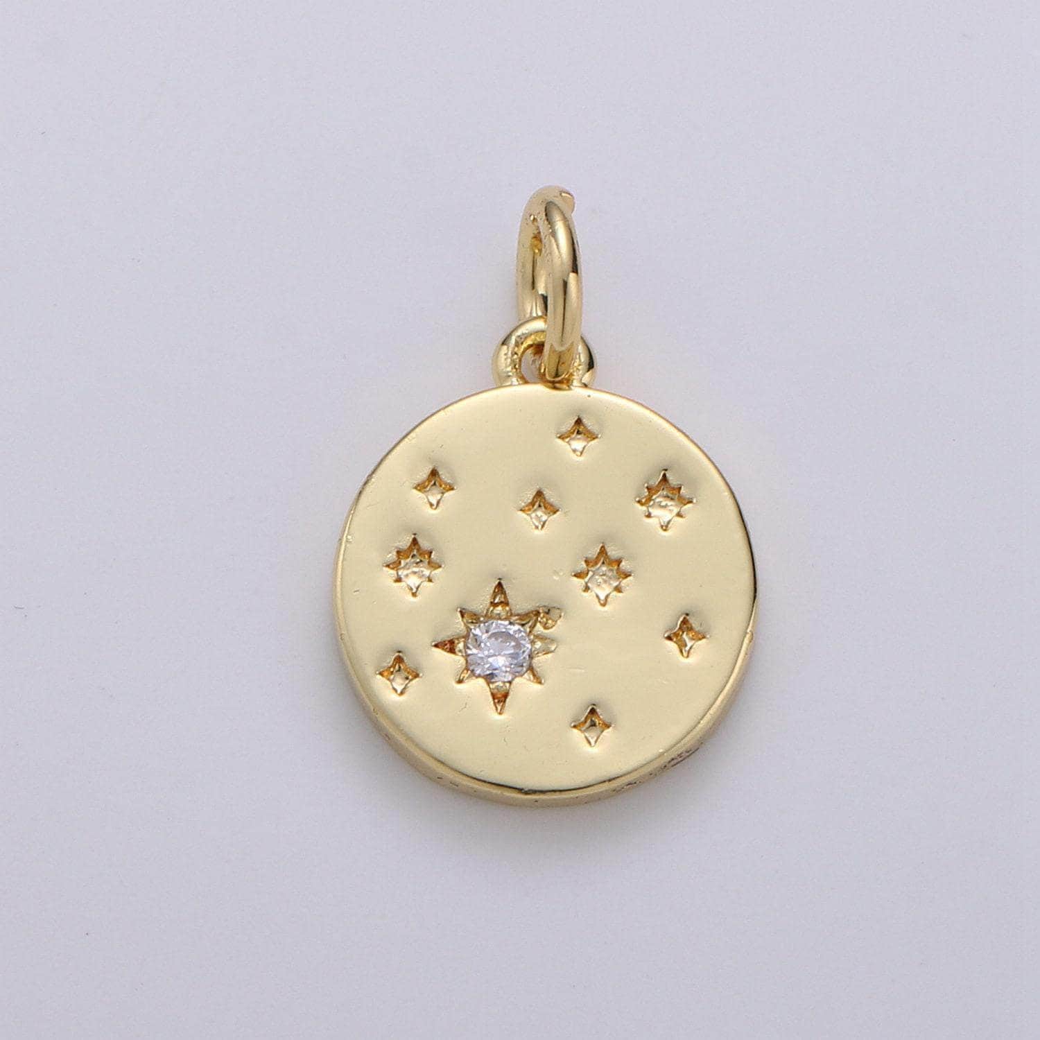 Gold micro pave cz star charm, cubic galaxy micro pave cz pendant, charm pendant, celestial jewelry, chgf-1422