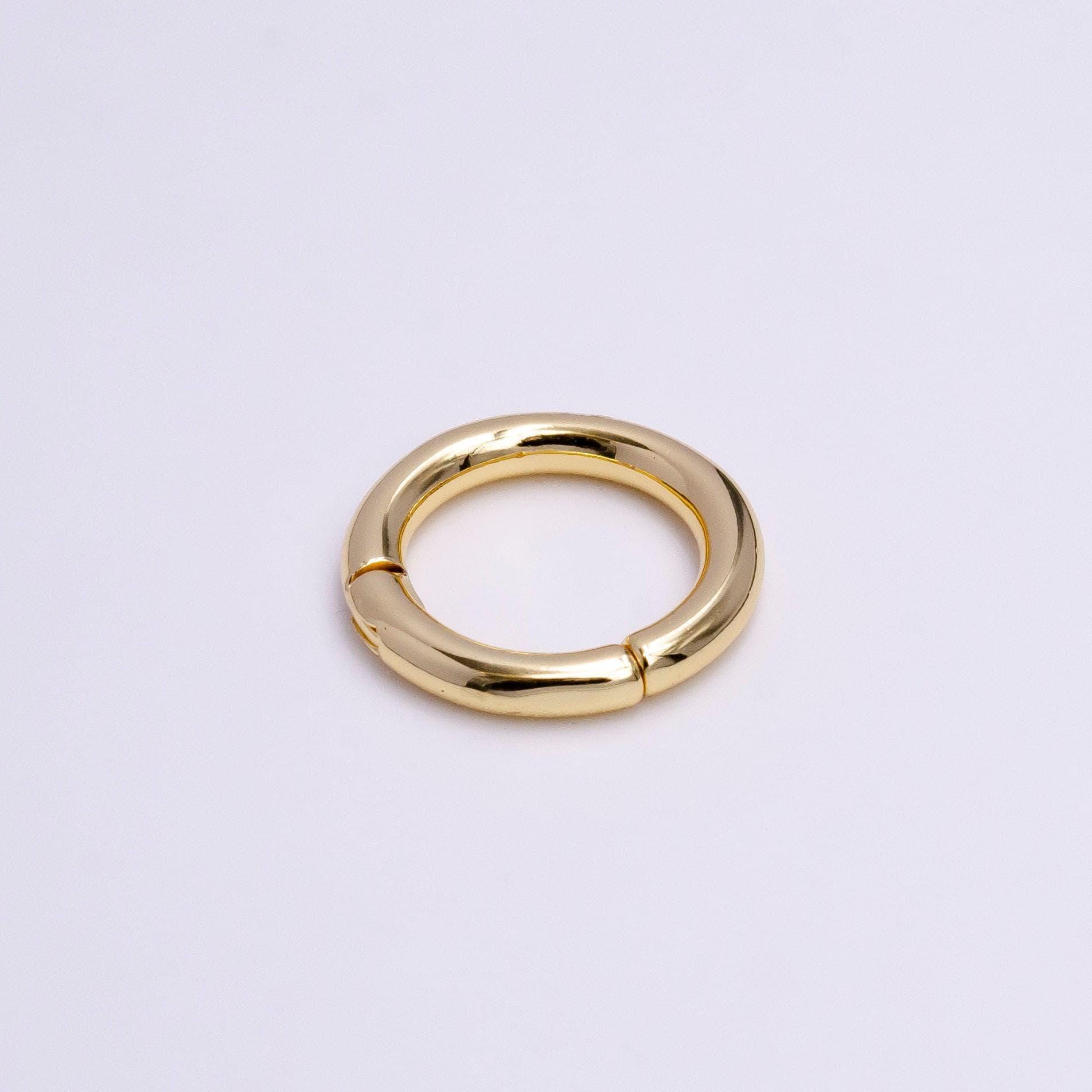 24k gold filled 16mm, 17mm pull round gate ring jewelry supply charm holder enhancer clasp | z378 z380