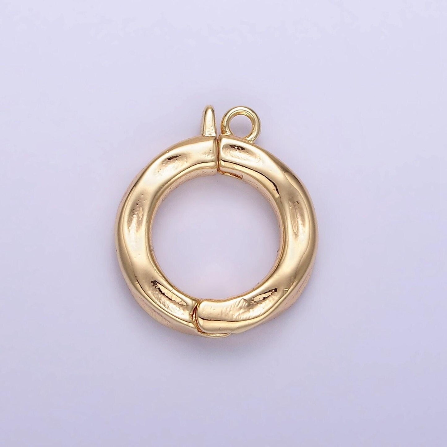 Mini hammered texture classic round gold charm enhancer clasp pendant clasp for bracelet necklace jewelry making z795
