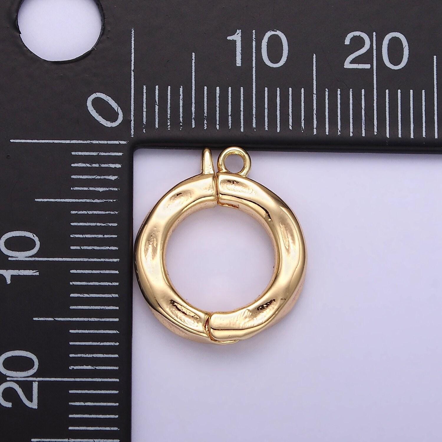 Mini hammered texture classic round gold charm enhancer clasp pendant clasp for bracelet necklace jewelry making z795