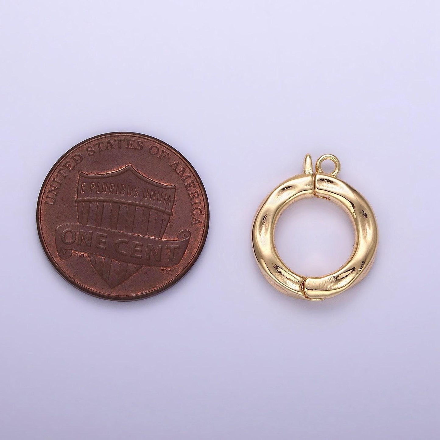 Mini hammered texture classic round gold charm enhancer clasp pendant clasp for bracelet necklace jewelry making z795