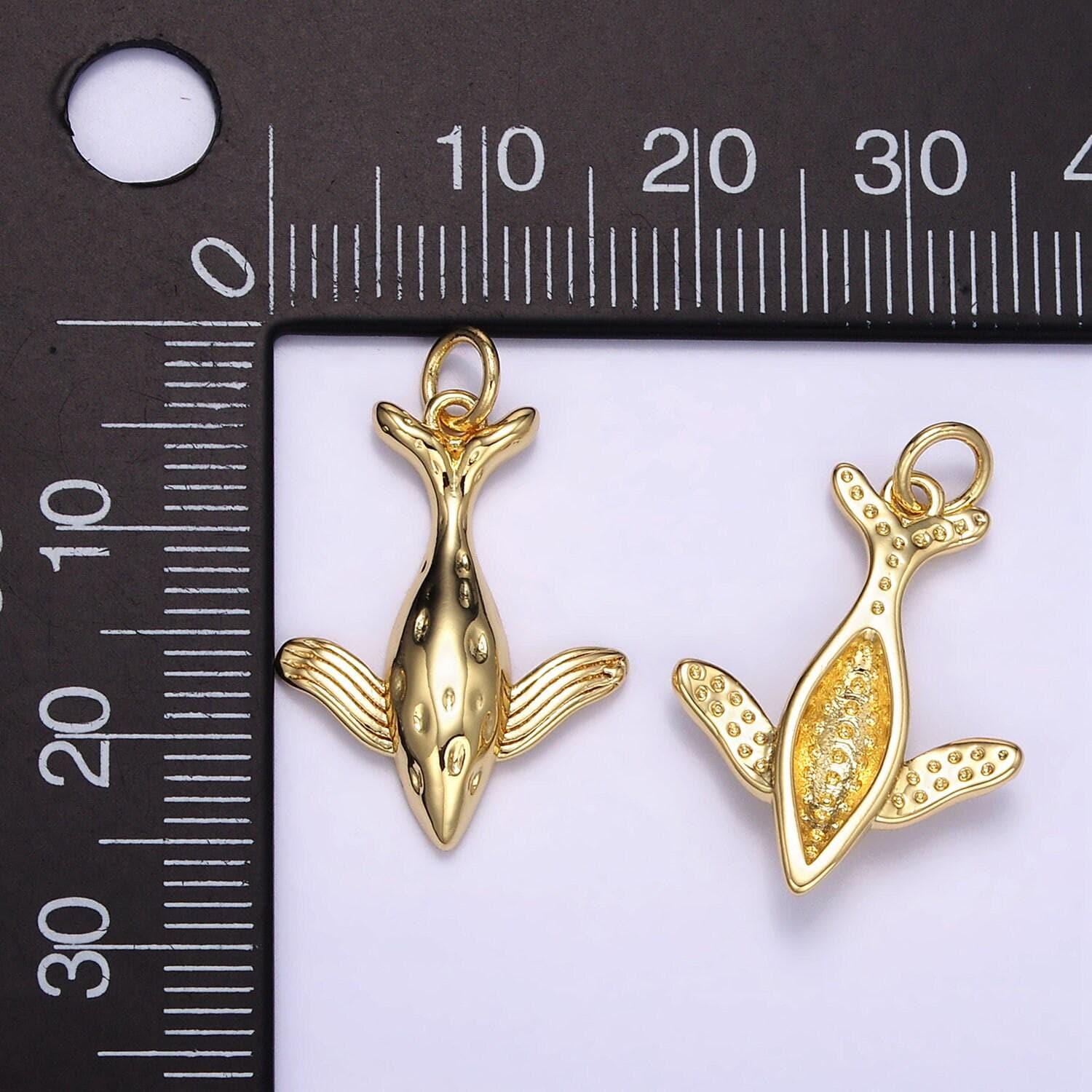 14k gold filled 22.2mm whale charm | m127