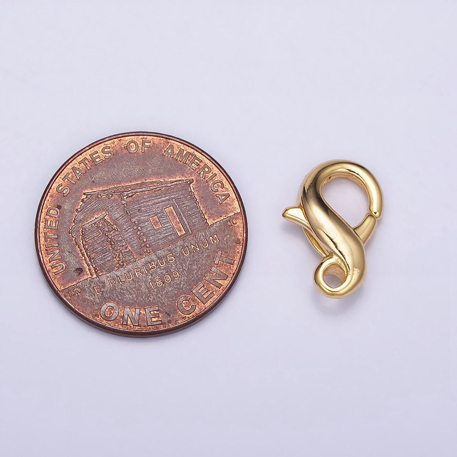 Gold filled infinity clasp tiny trigger clasp – unique design lobster claw for jewelry making supplies z395