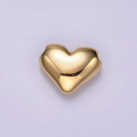 24k gold filled 13mm chubby heart minimalist bead | b844