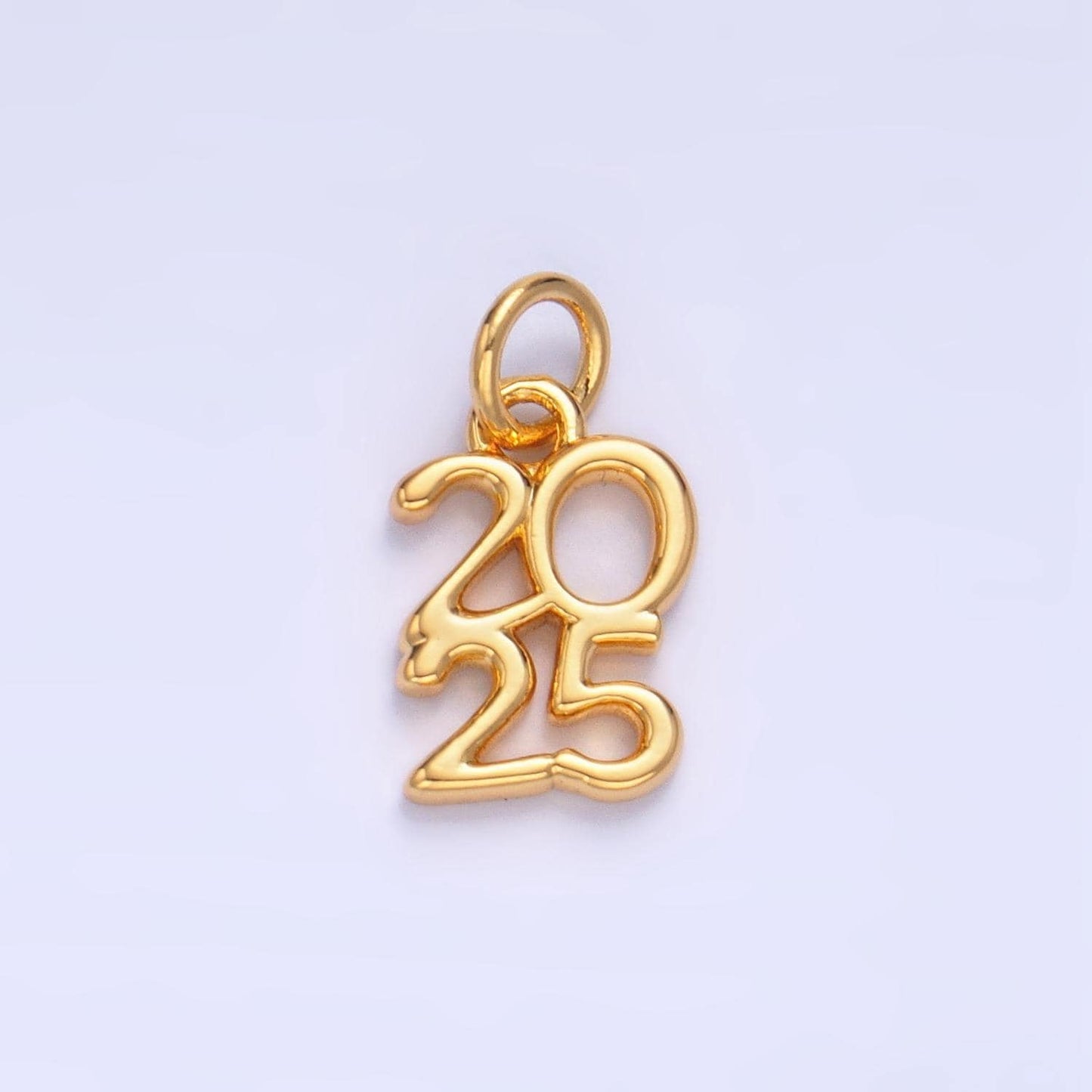 Dainty gold filled 2025 year letter charms pendant diy jewelry making charm for new years eve gift jewelry graduation hat ornament
