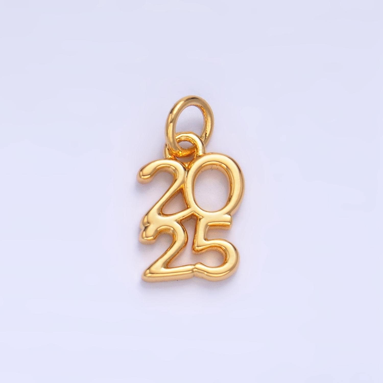 Dainty gold filled 2025 year letter charms pendant diy jewelry making charm for new years eve gift jewelry graduation hat ornament