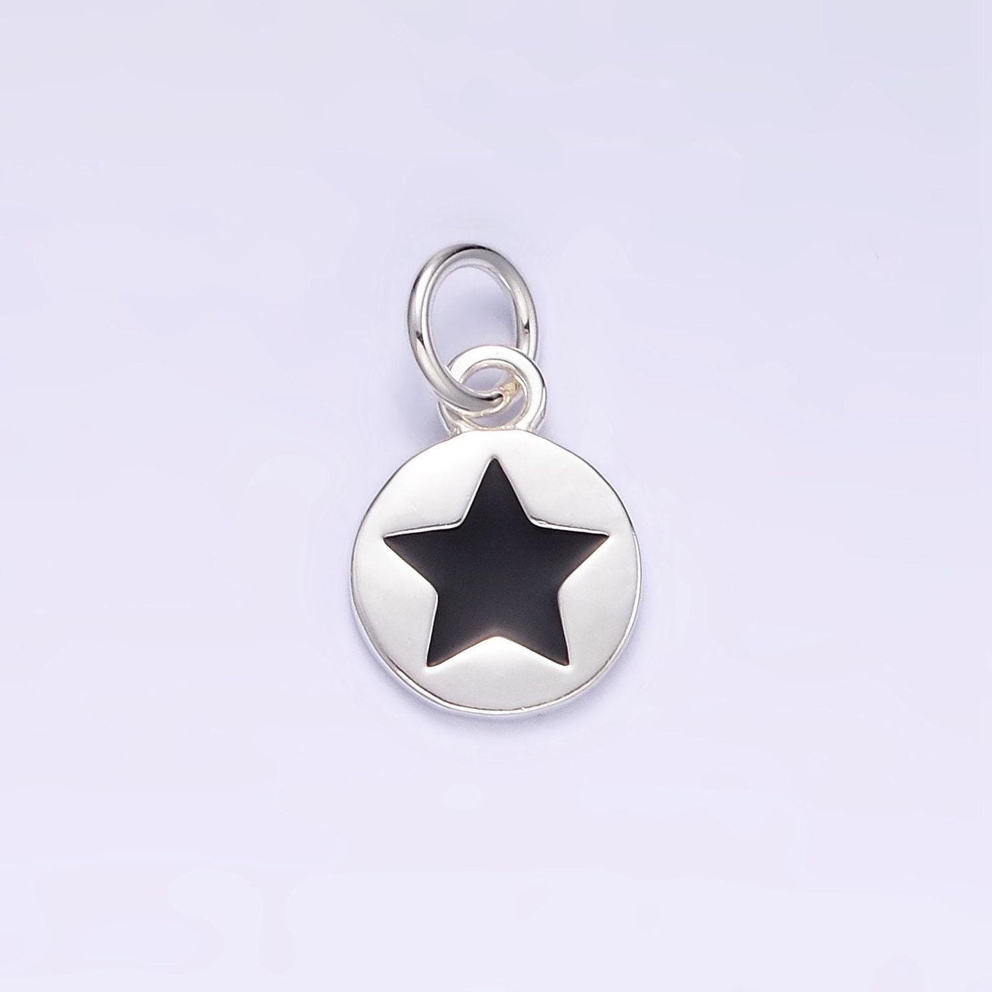 Mini black silver star charm s925 sterling silver star charm for add on charm bracelet necklace earring finding sl-020