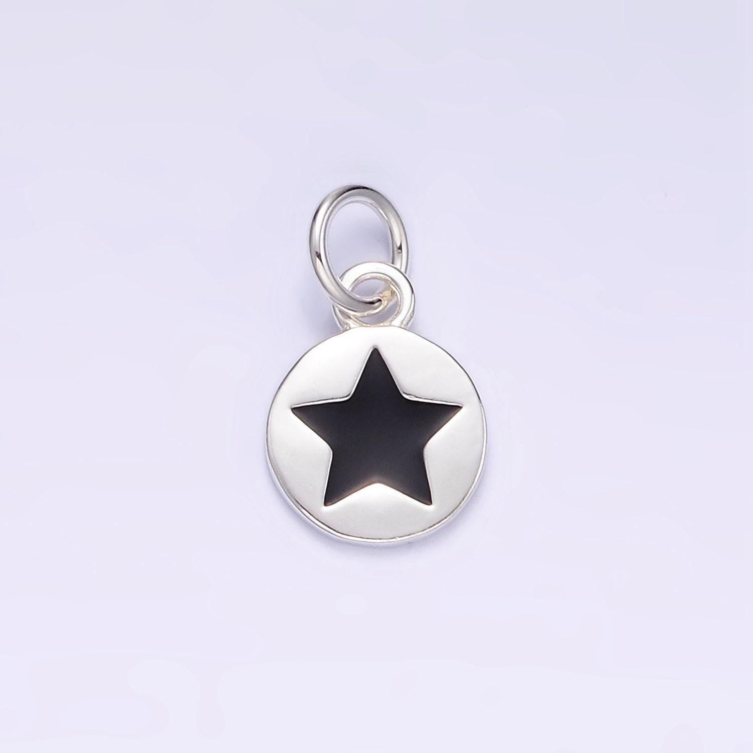 Mini black silver star charm s925 sterling silver star charm for add on charm bracelet necklace earring finding sl-020