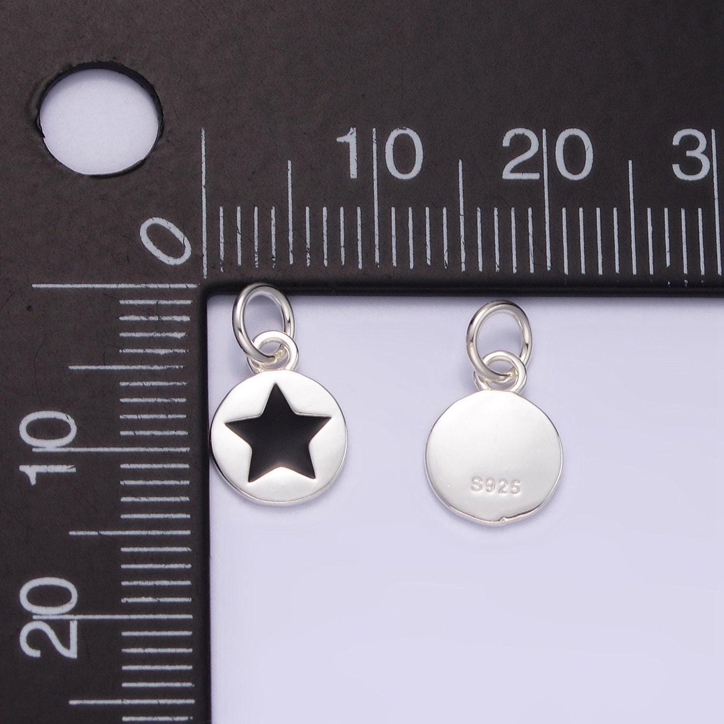 Mini black silver star charm s925 sterling silver star charm for add on charm bracelet necklace earring finding sl-020