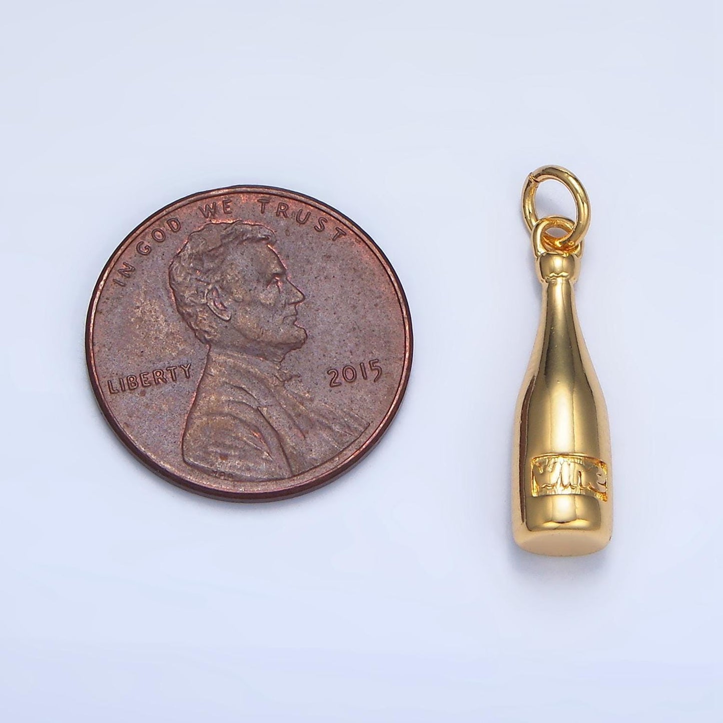 Dainty champagne bottle charm gold wine bracelet necklace charm pendant minimalist jewelry making x863