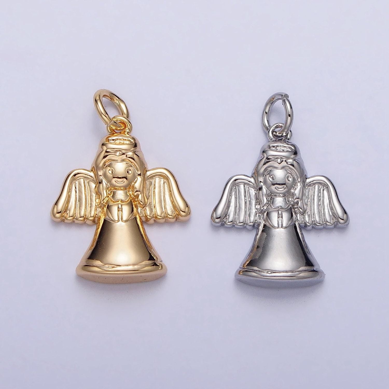 Miini gold angel charms cute angel pendant for bracelet necklace earring component for christmas religious jewelry making ac199