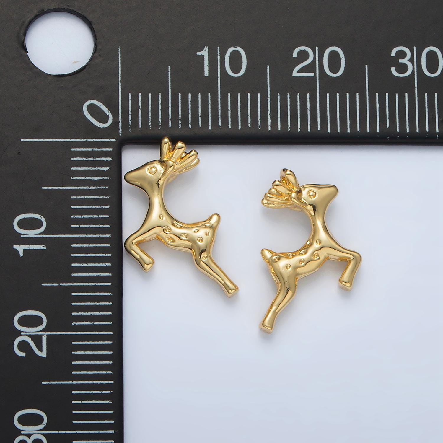 Mini gold reindeer charm tiny rudolph charm christmas charms 24k gold filled findings ac102