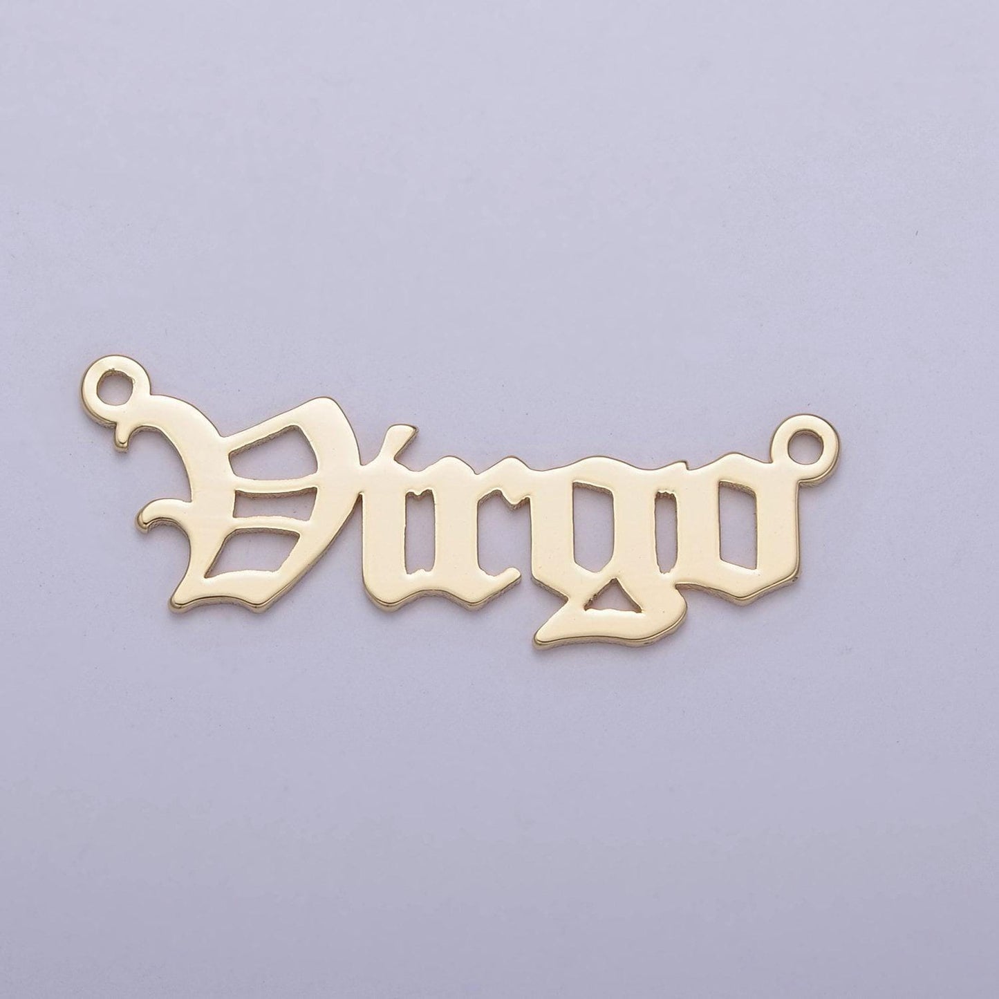 14k gold filled old english font astrology zodiac charms connector for necklace bracelet link, personalized jewelry wholesale a1725--1730