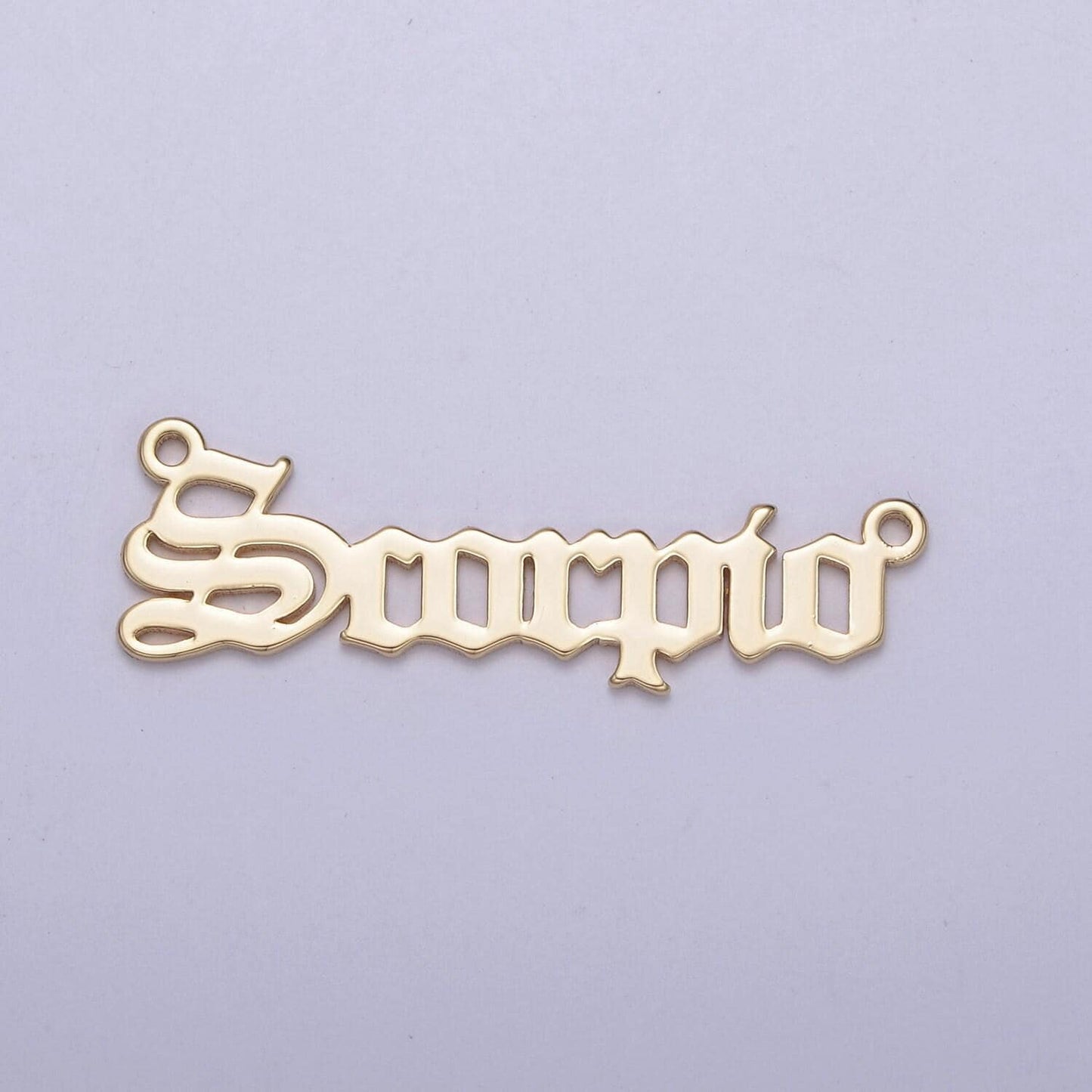 14k gold filled old english font astrology zodiac charms connector for necklace bracelet link, personalized jewelry wholesale a1725--1730