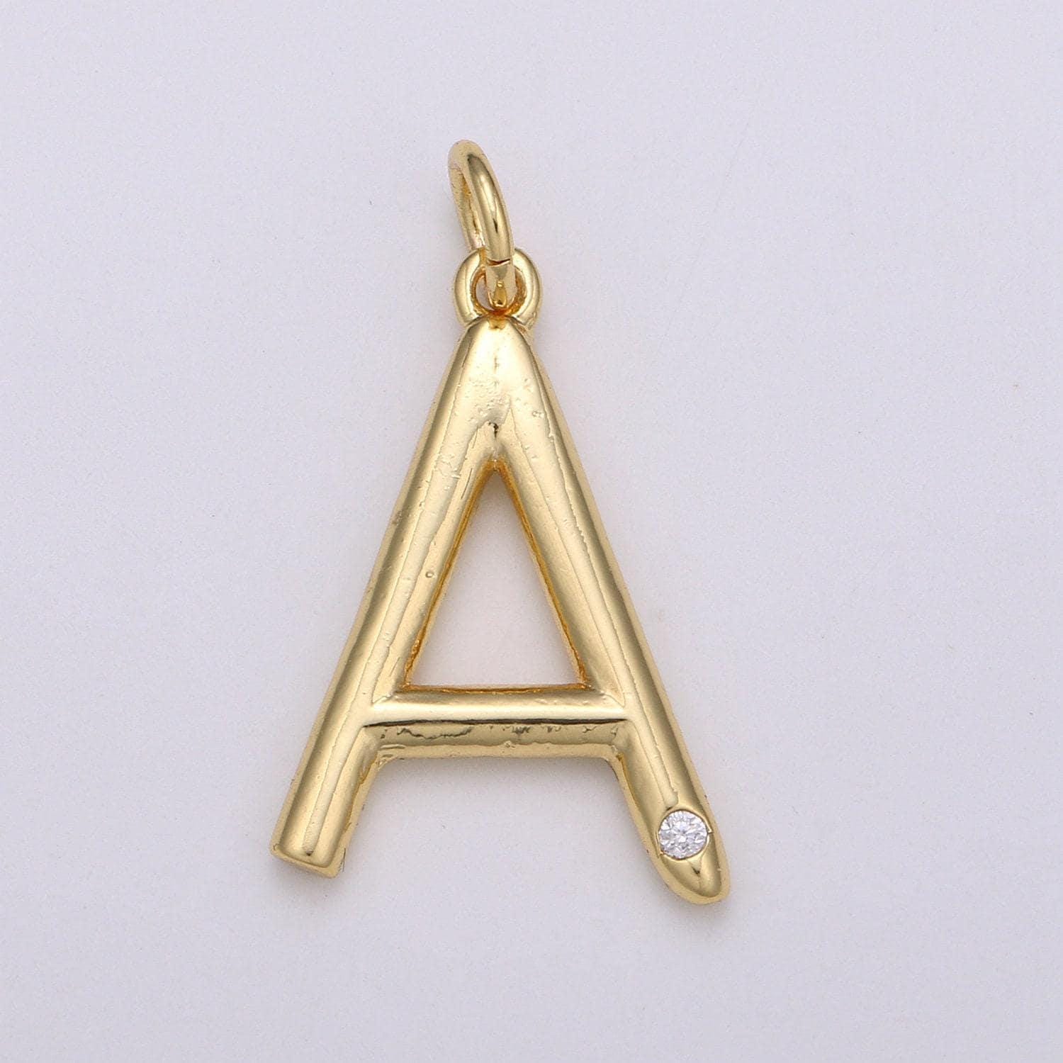Gold letter charms, personalized charm, initial charms, bracelet charms, mini pendant charms for necklace charm 20x14mm,alph-15