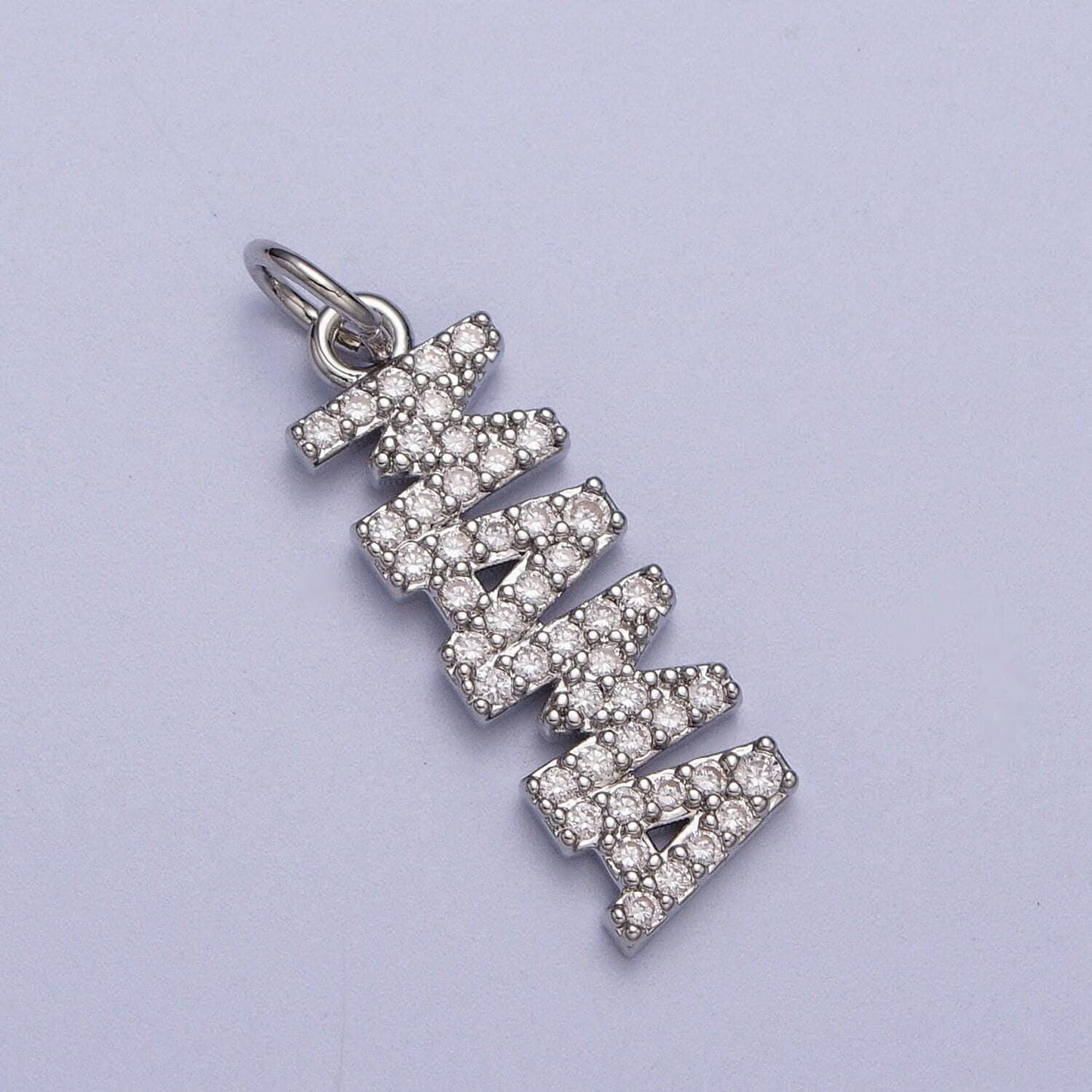 Dainty cubic gold mama charm for bracelet necklace earring component diy jewelry making supply cz word charm minimalist jewelry ac547