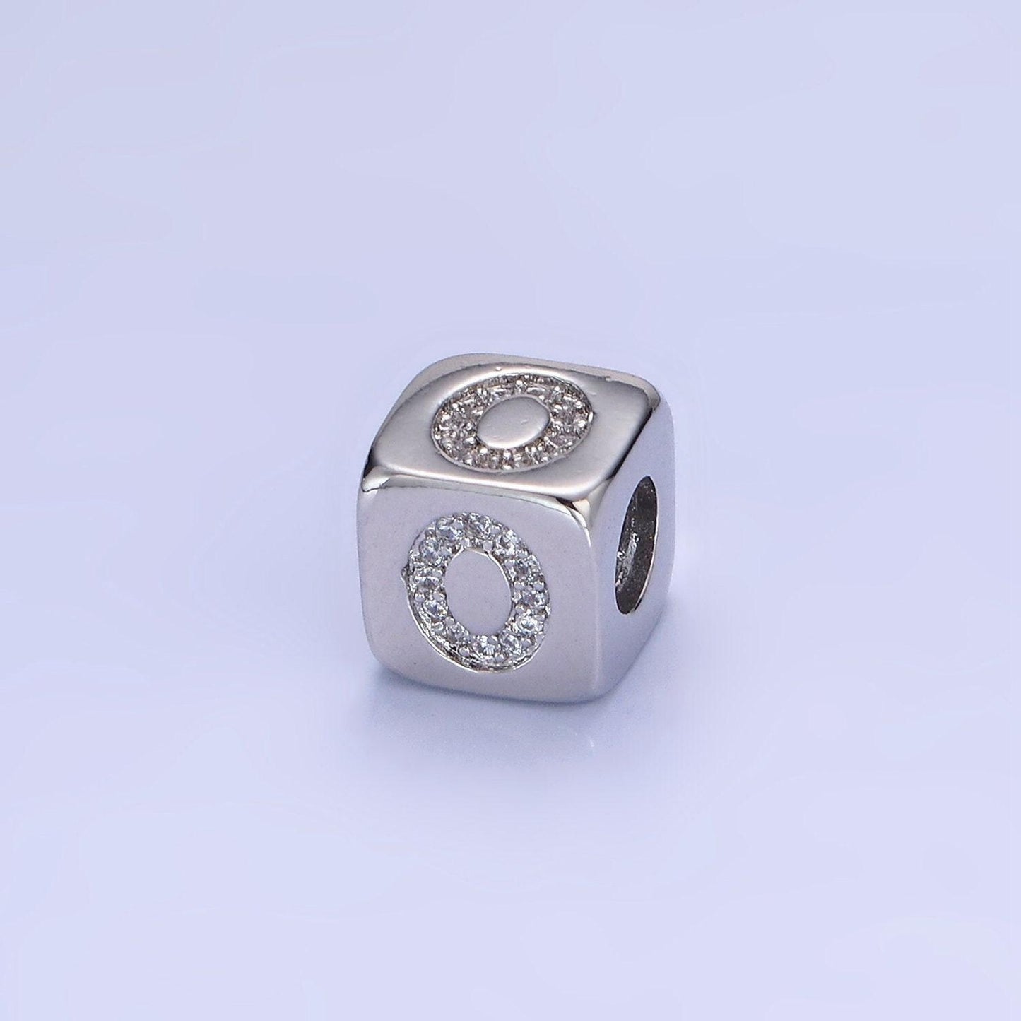 9mm silver initial number beads, 1,2,3,4,5,6,7 beads, arabic number beads micro pave dice block charm for bracelet necklace supply 0-9 year