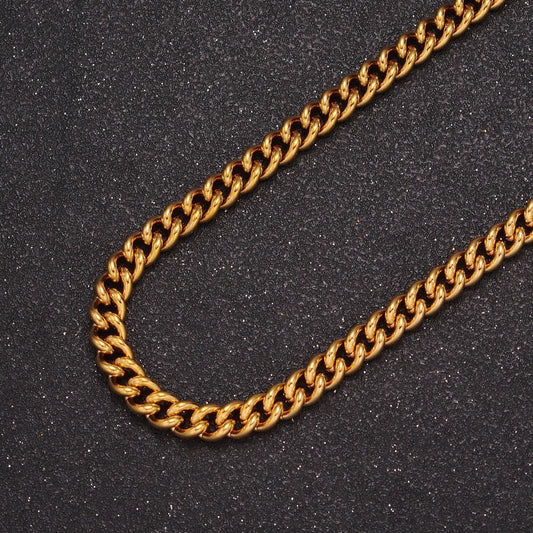 19.5 inch gold filled curb chain, 5.3mm width curb unfinished chain for diy jewelry necklace bracelet anklet making, wa-1393