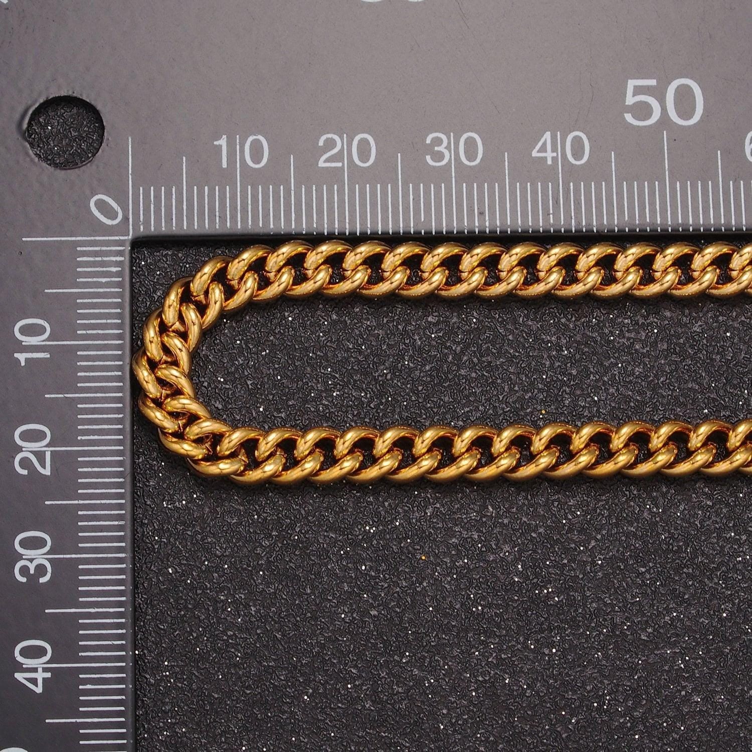 19.5 inch gold filled curb chain, 5.3mm width curb unfinished chain for diy jewelry necklace bracelet anklet making, wa-1393
