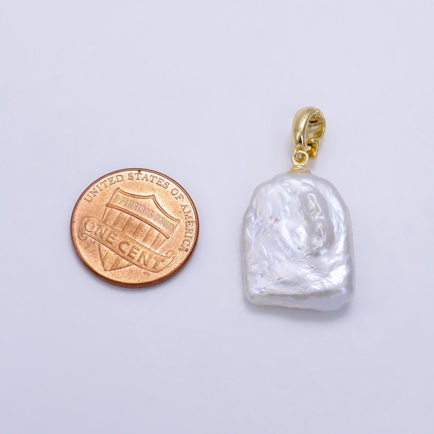 1pc freeform square shape baroque pearl charm with 24k gold filled bail for necklace anklet bracelet earring supplies p1892