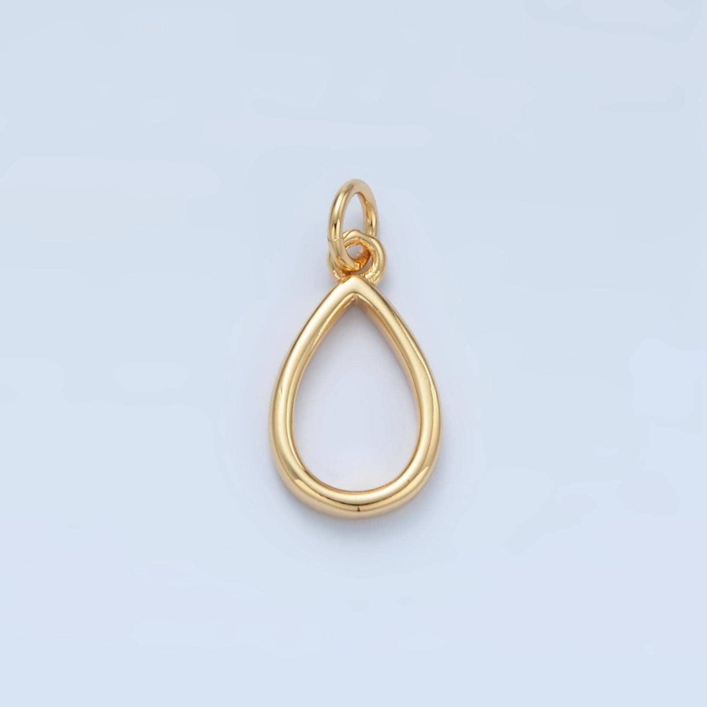 Dainty gold filled tear drop charm shaped add-on charm pendant open teardrop geometric jewelry d744