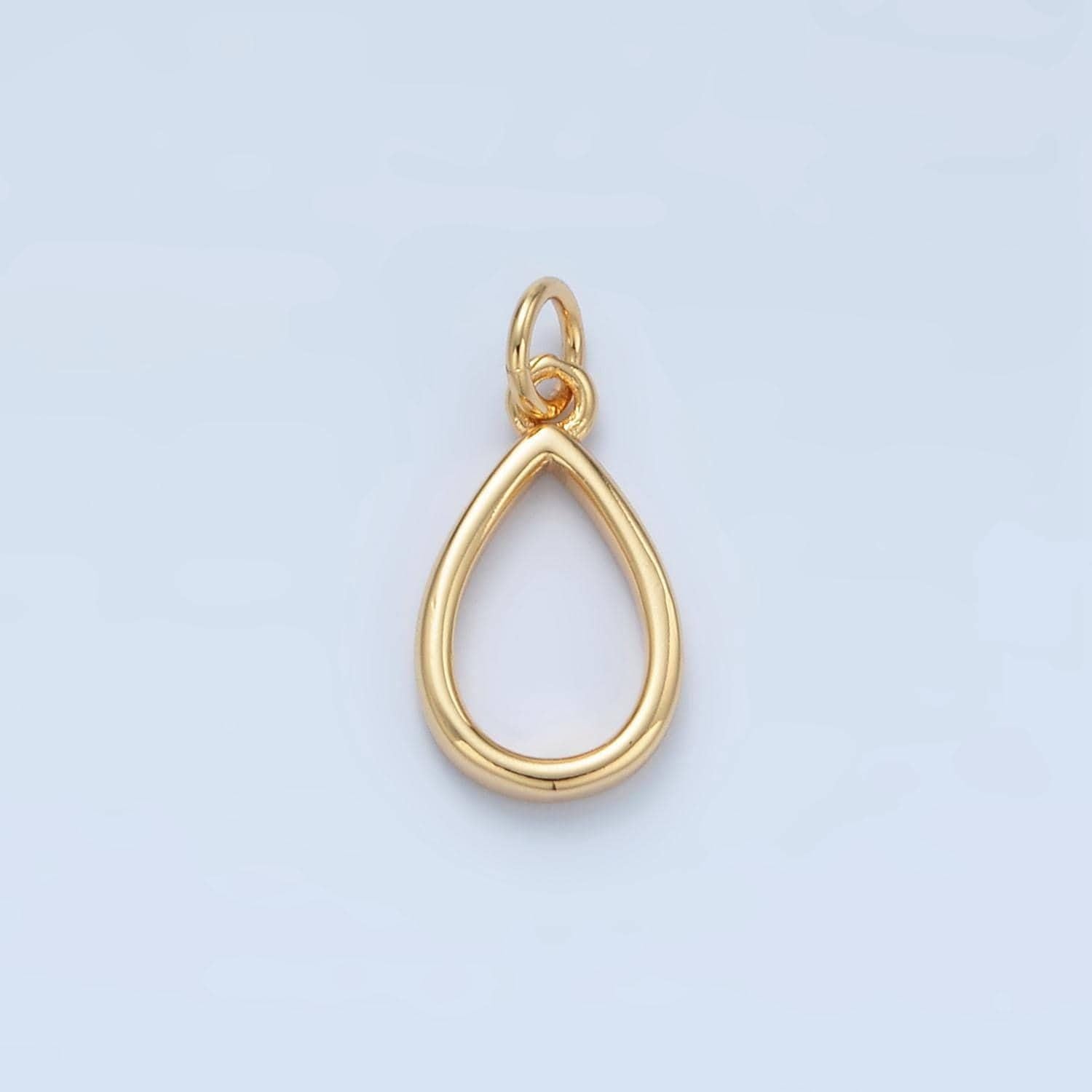 Dainty gold filled tear drop charm shaped add-on charm pendant open teardrop geometric jewelry d744