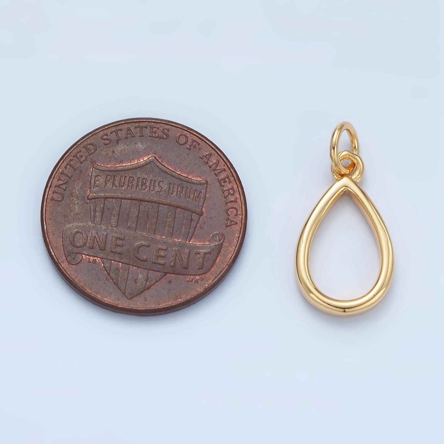 Dainty gold filled tear drop charm shaped add-on charm pendant open teardrop geometric jewelry d744