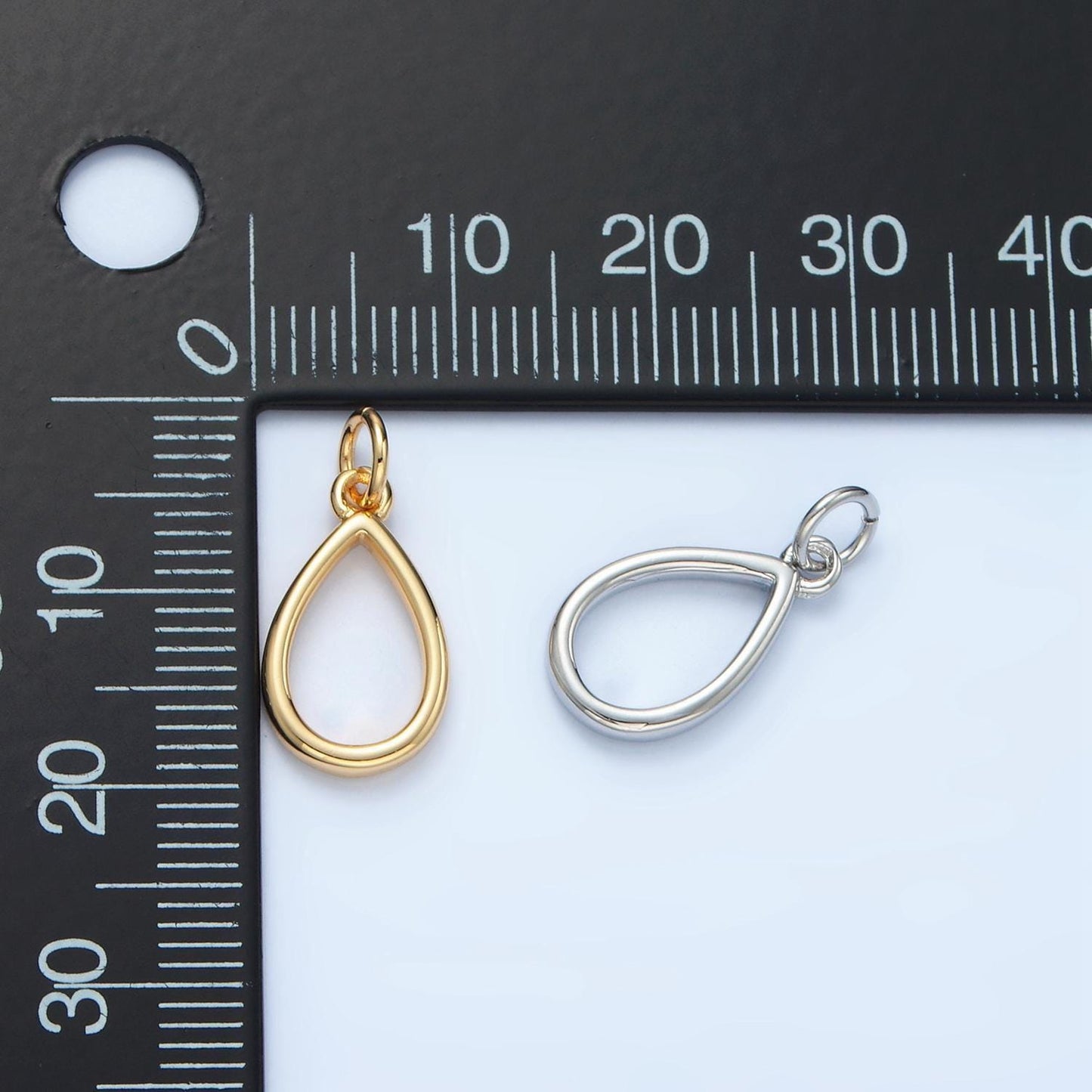 Dainty gold filled tear drop charm shaped add-on charm pendant open teardrop geometric jewelry d744