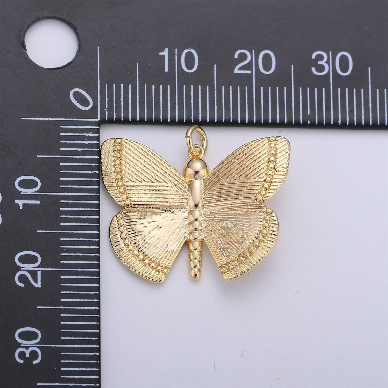 14k gold filled butterfly pendant mariposa butterfly charms for bracelet, earring, necklace component for jewelry making supply