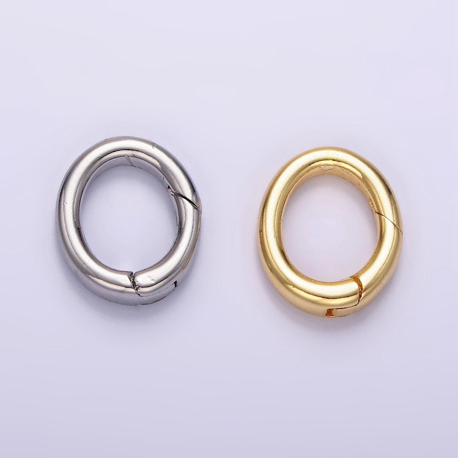 Mini gold filled rings spring oval spring gate ring clasp for jewelry small oval push gate snap hook for charm holder jewelry making z-798