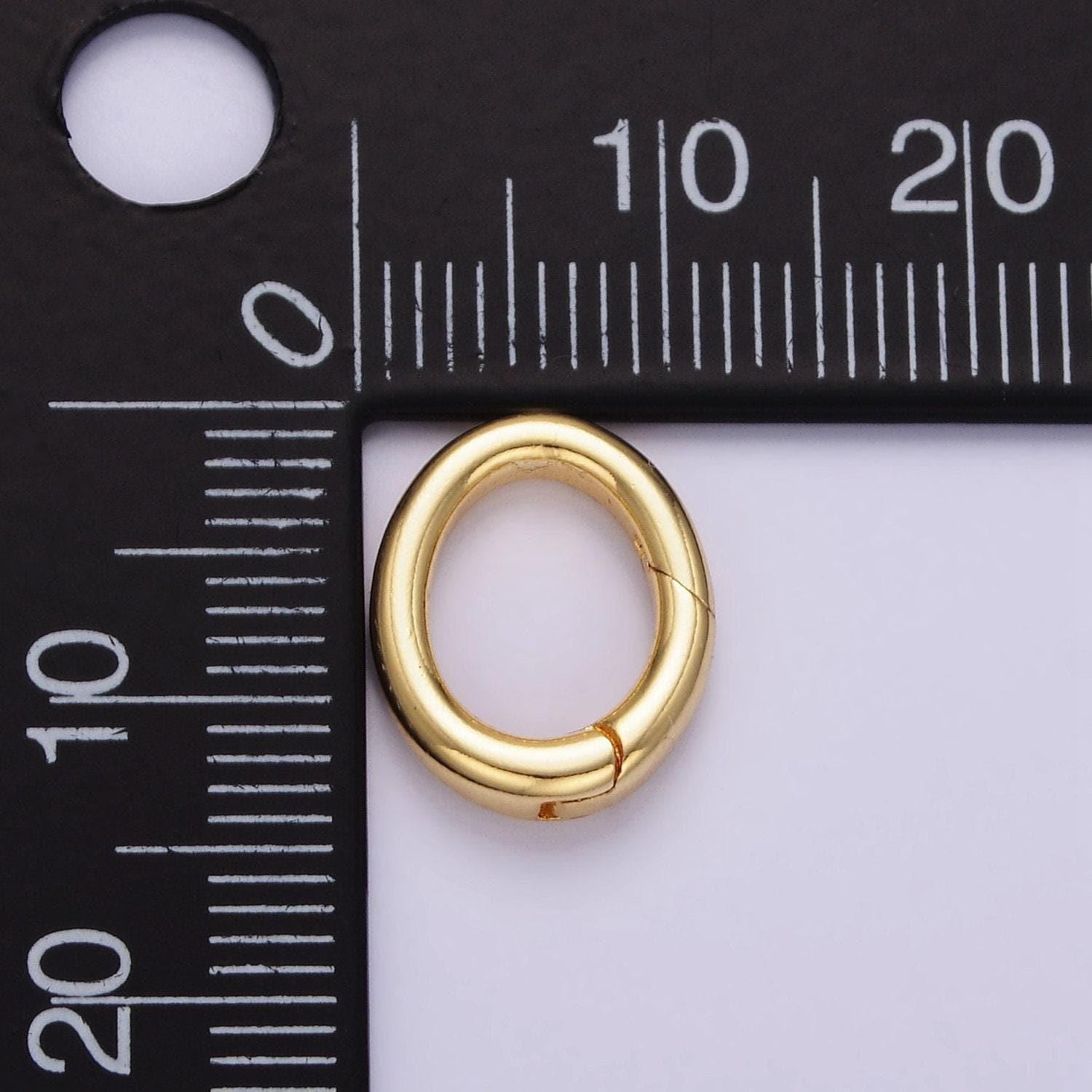 Mini gold filled rings spring oval spring gate ring clasp for jewelry small oval push gate snap hook for charm holder jewelry making z-798